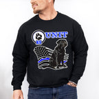 K9 Unit USA Flag Design - Police Unisex Crewneck T-Shirt Sweatshirt Hoodie