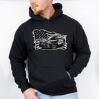 USA Flag Police Car - Police Unisex Crewneck T-Shirt Sweatshirt Hoodie