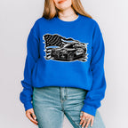 USA Flag Police Car - Police Unisex Crewneck T-Shirt Sweatshirt Hoodie