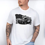 USA Flag Police Car - Police Unisex Crewneck T-Shirt Sweatshirt Hoodie