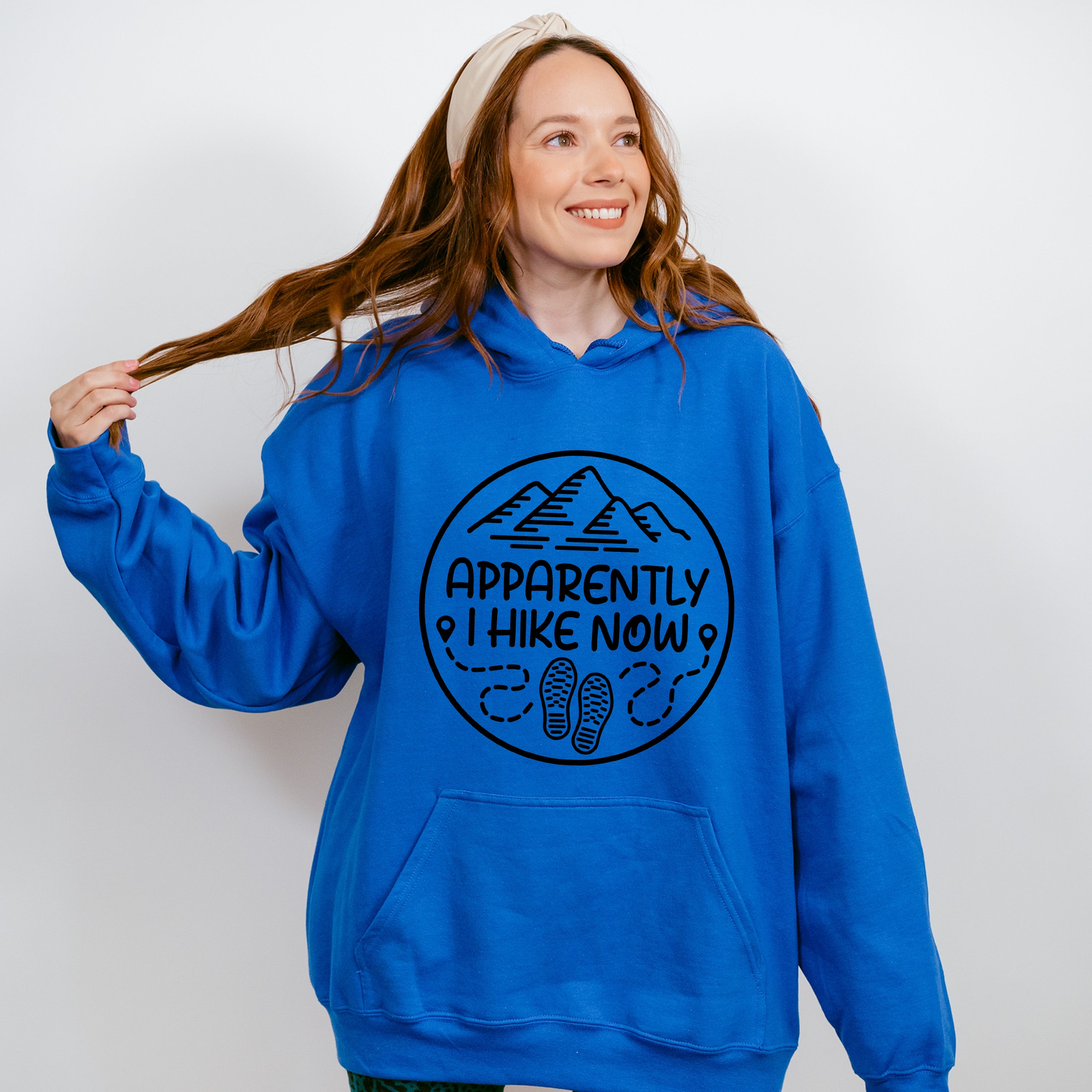 Apparently I Hike Now Design - Hiking Unisex Crewneck T-Shirt Sweatshirt Hoodie