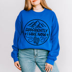 Apparently I Hike Now Design - Hiking Unisex Crewneck T-Shirt Sweatshirt Hoodie