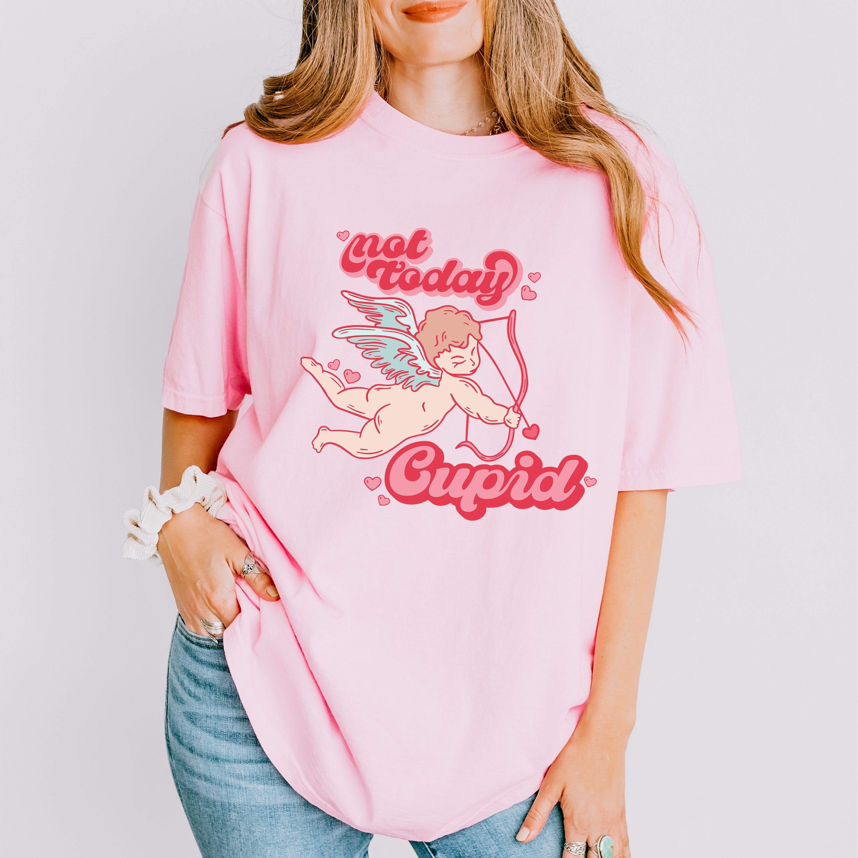 Not Today Cupid Eros Design - Valentine's Day Unisex Crewneck T-Shirt Sweatshirt Hoodie