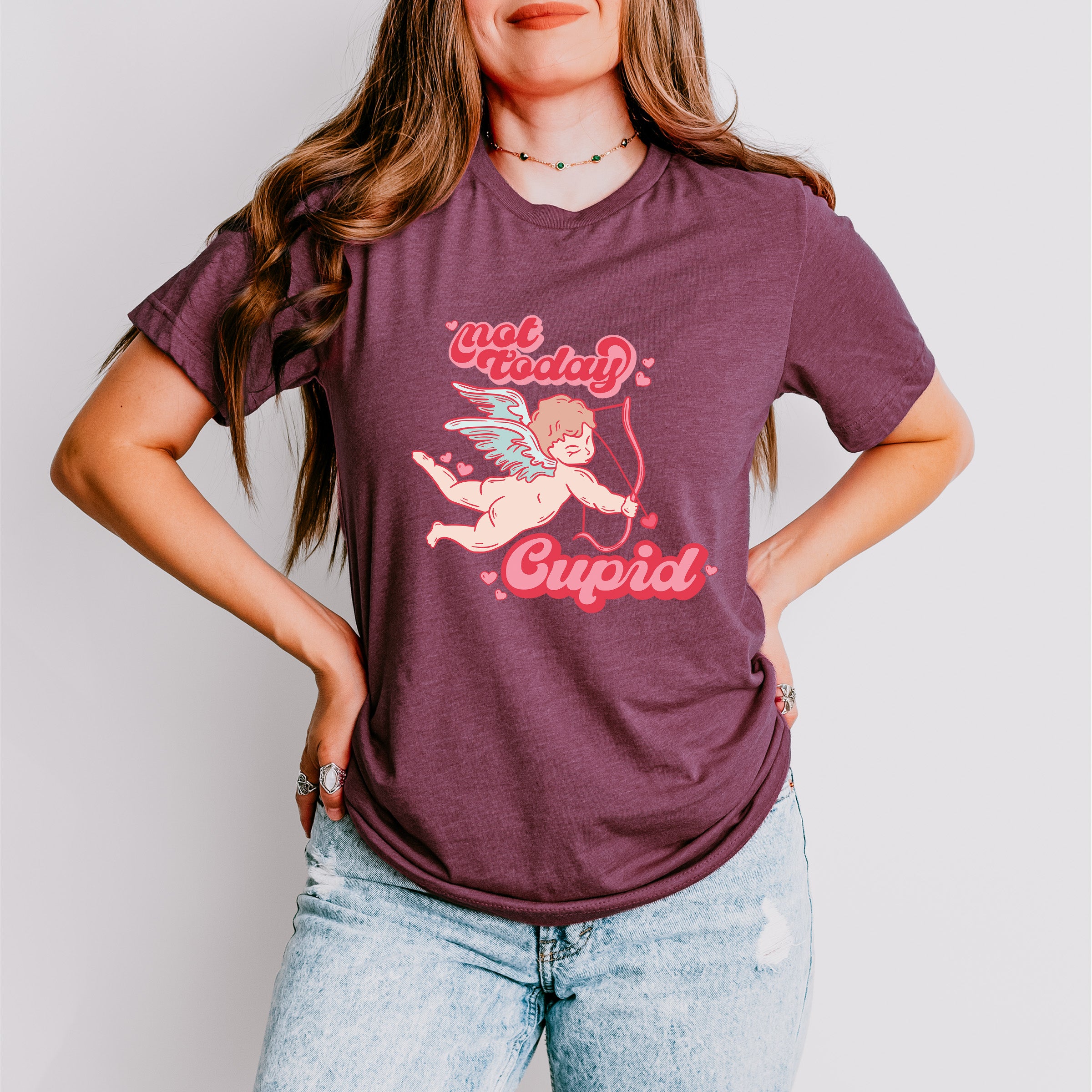 Not Today Cupid Eros Design - Valentine's Day Unisex Crewneck T-Shirt Sweatshirt Hoodie
