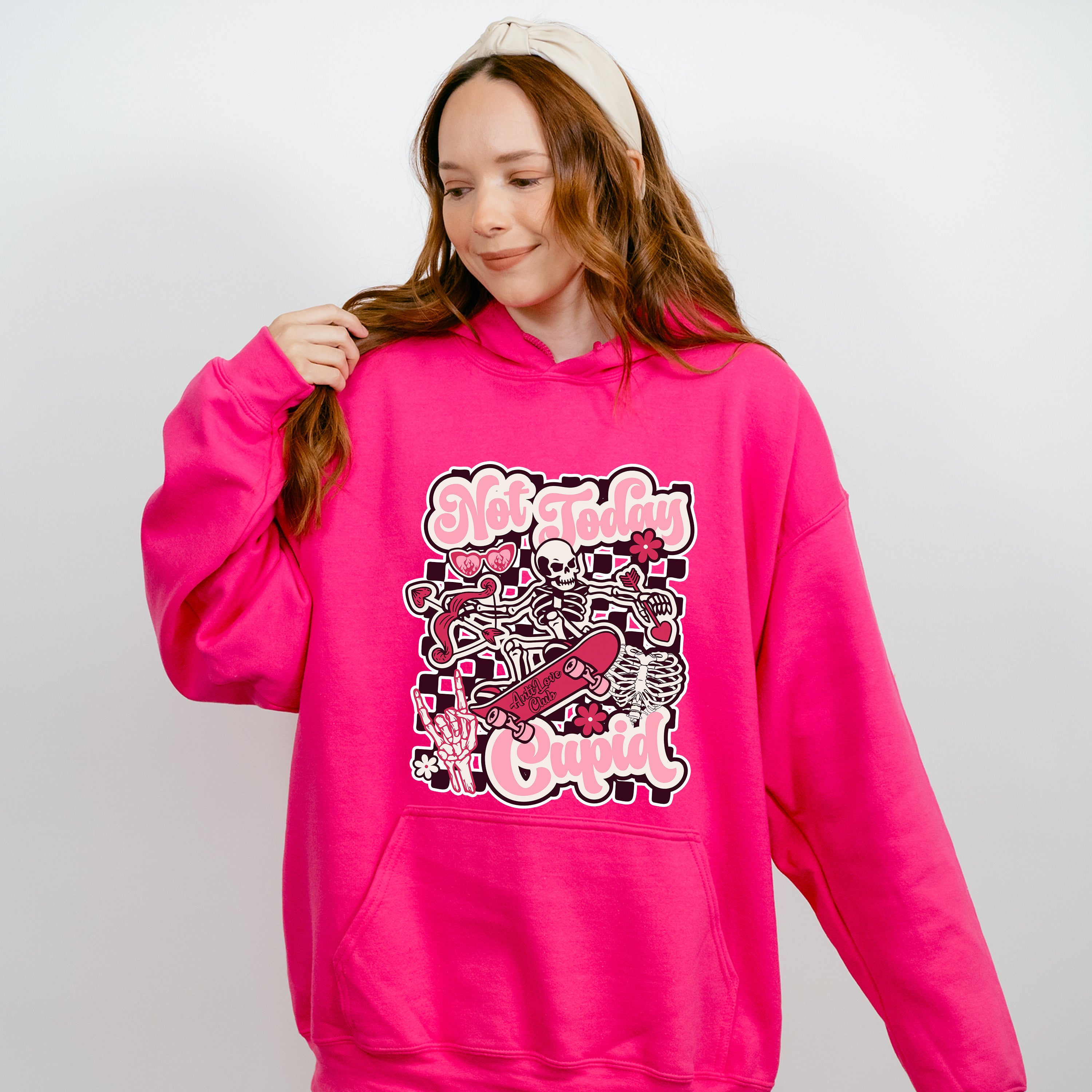 Not Today Cupid Skeleton Arrow Design - Valentine's Day Unisex Crewneck T-Shirt Sweatshirt Hoodie