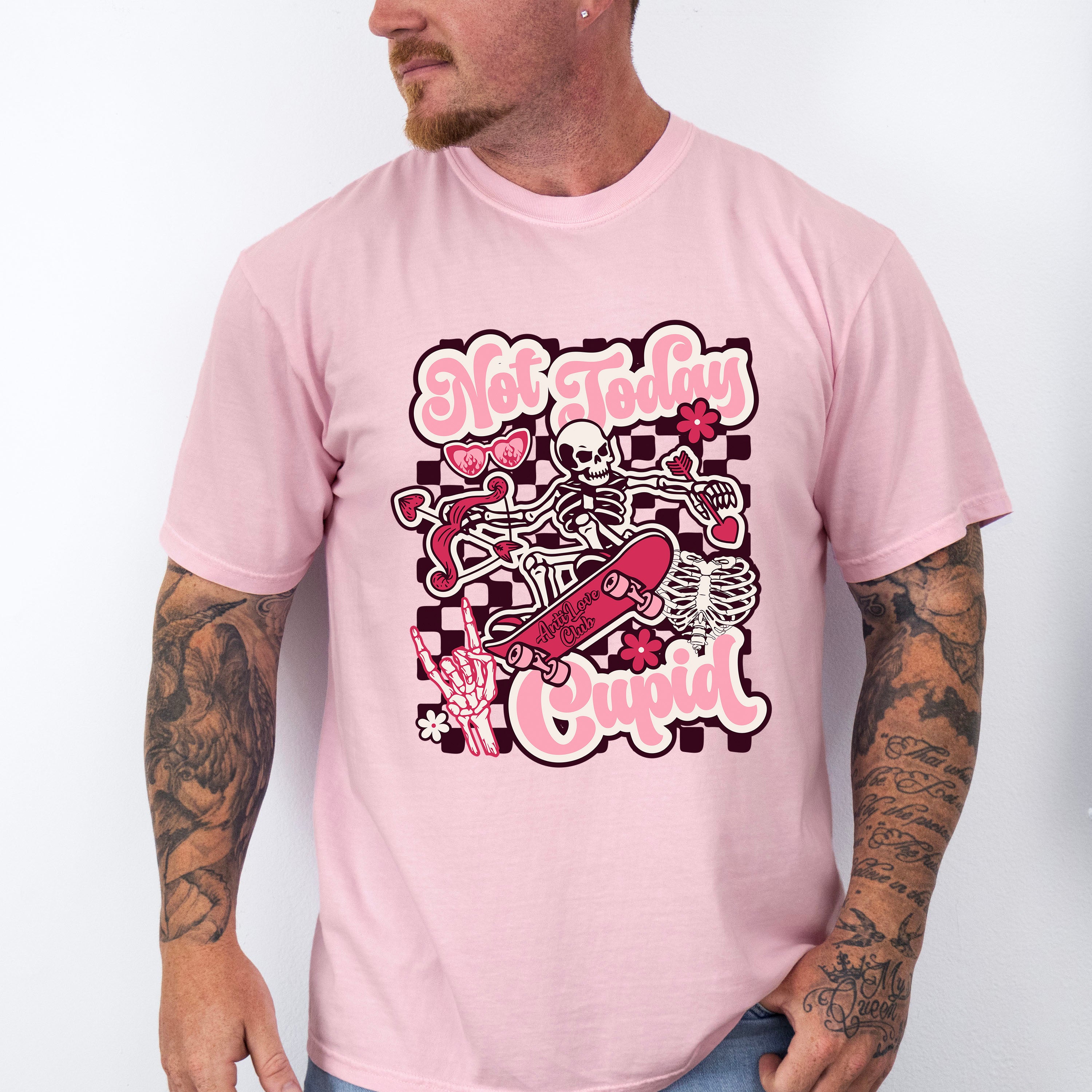 Not Today Cupid Skeleton Arrow Design - Valentine's Day Unisex Crewneck T-Shirt Sweatshirt Hoodie