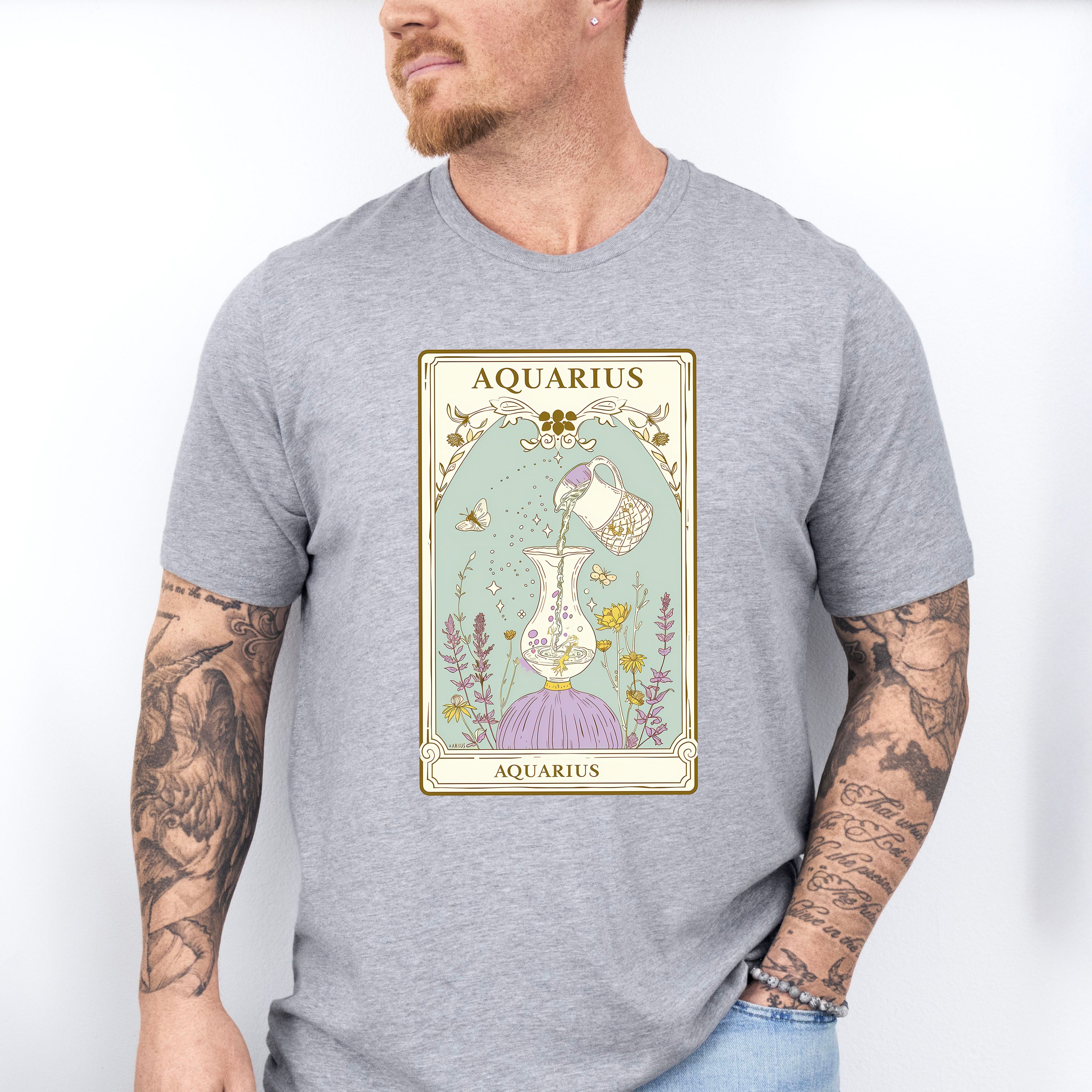 Aquarius Tarot Card - Zodiacs &amp; Horoscopes Unisex Crewneck T-Shirt Sweatshirt Hoodie