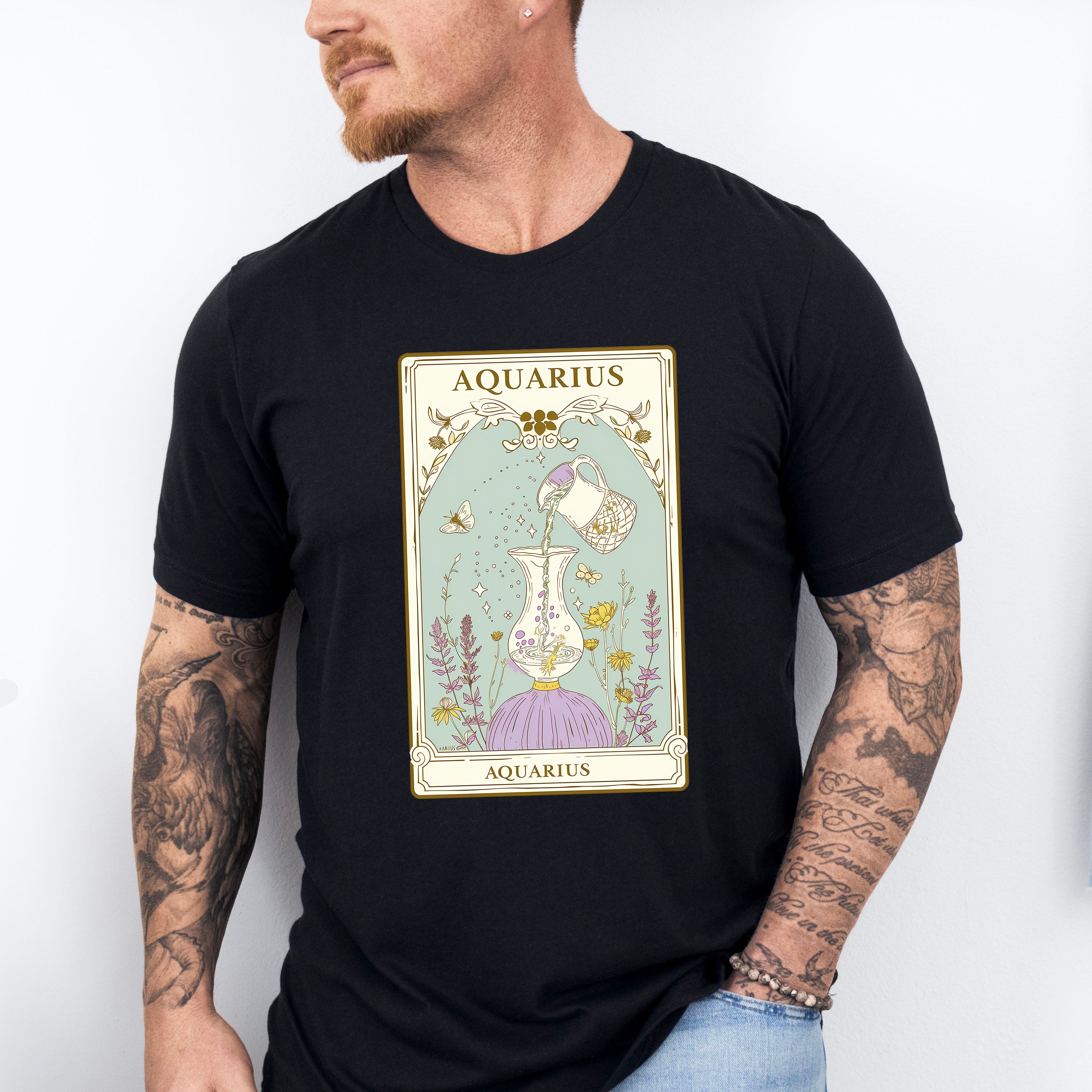 Aquarius Tarot Card - Zodiacs &amp; Horoscopes Unisex Crewneck T-Shirt Sweatshirt Hoodie