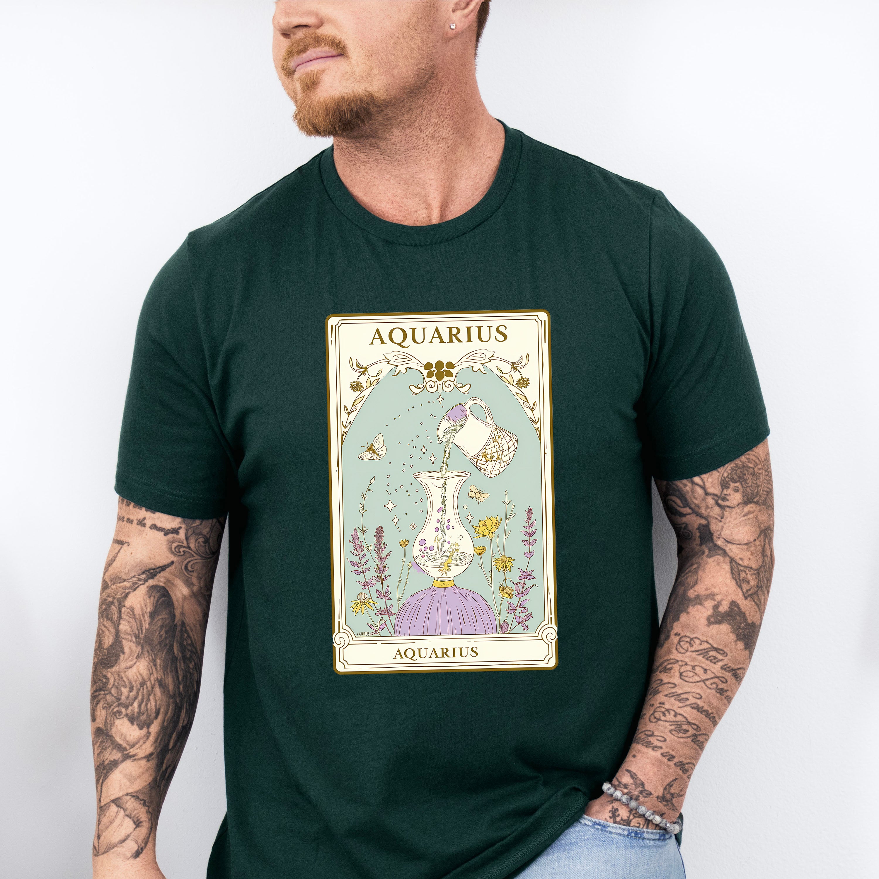 Aquarius Tarot Card - Zodiacs &amp; Horoscopes Unisex Crewneck T-Shirt Sweatshirt Hoodie