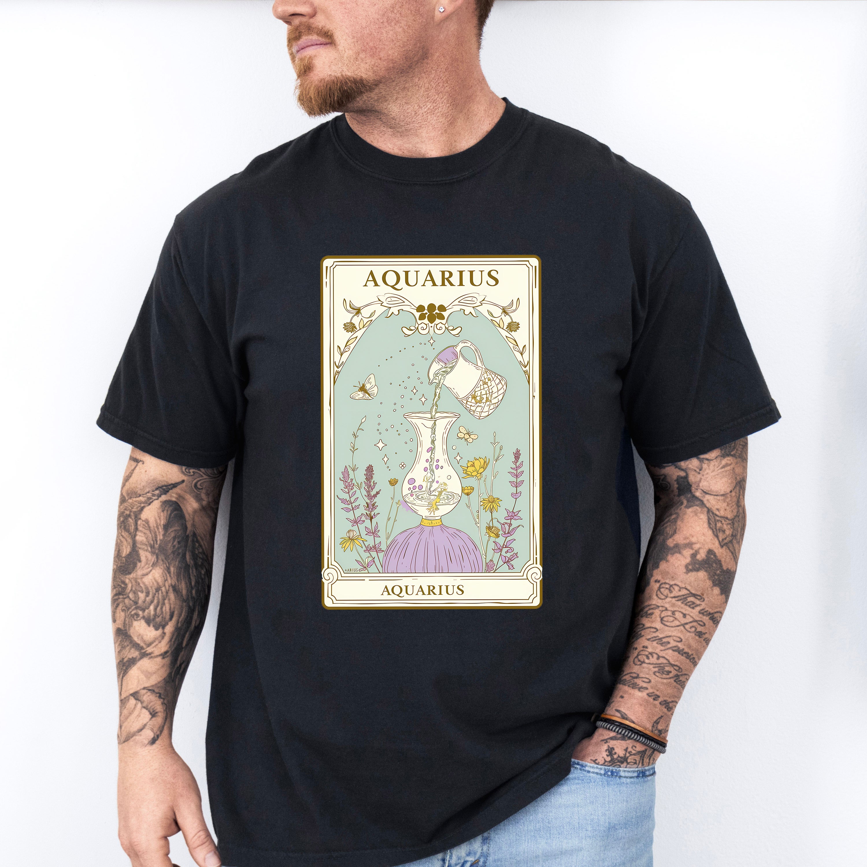 Aquarius Tarot Card - Zodiacs &amp; Horoscopes Unisex Crewneck T-Shirt Sweatshirt Hoodie