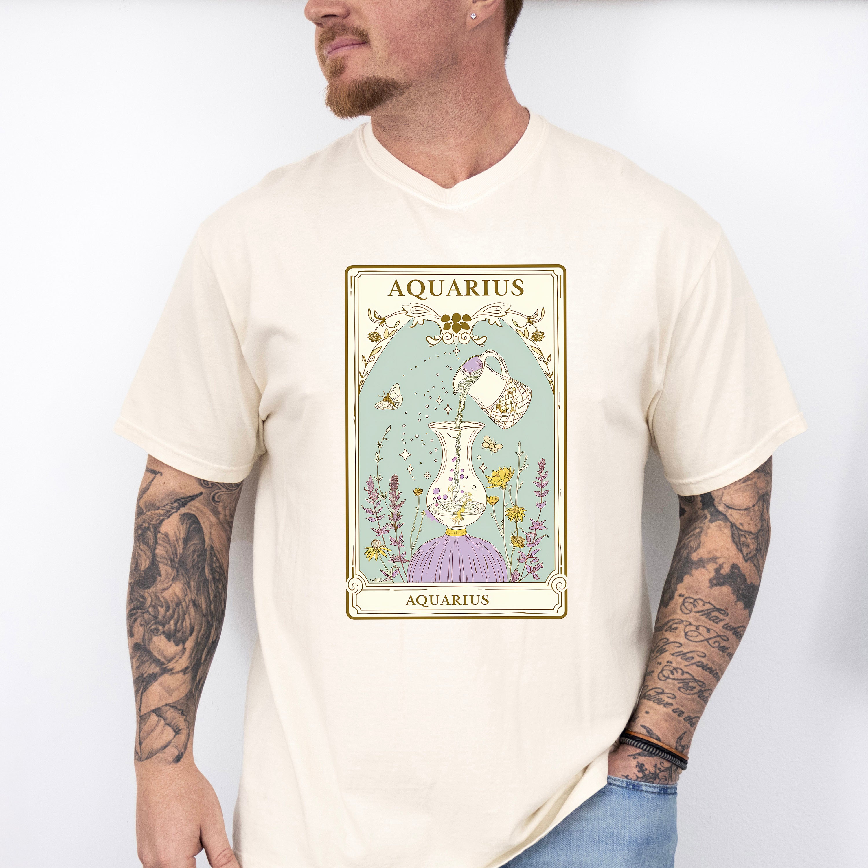 Aquarius Tarot Card - Zodiacs &amp; Horoscopes Unisex Crewneck T-Shirt Sweatshirt Hoodie