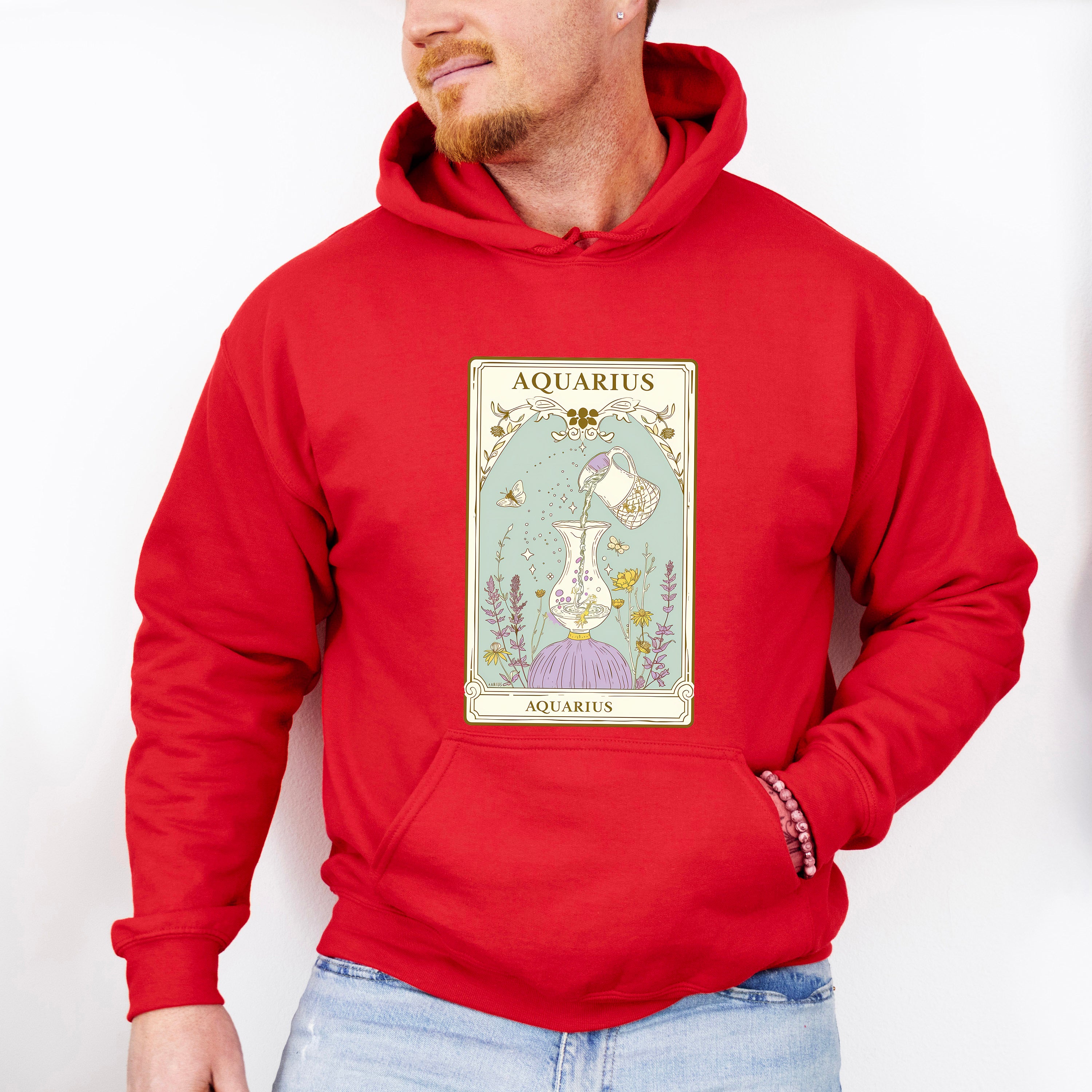 Aquarius Tarot Card - Zodiacs &amp; Horoscopes Unisex Crewneck T-Shirt Sweatshirt Hoodie