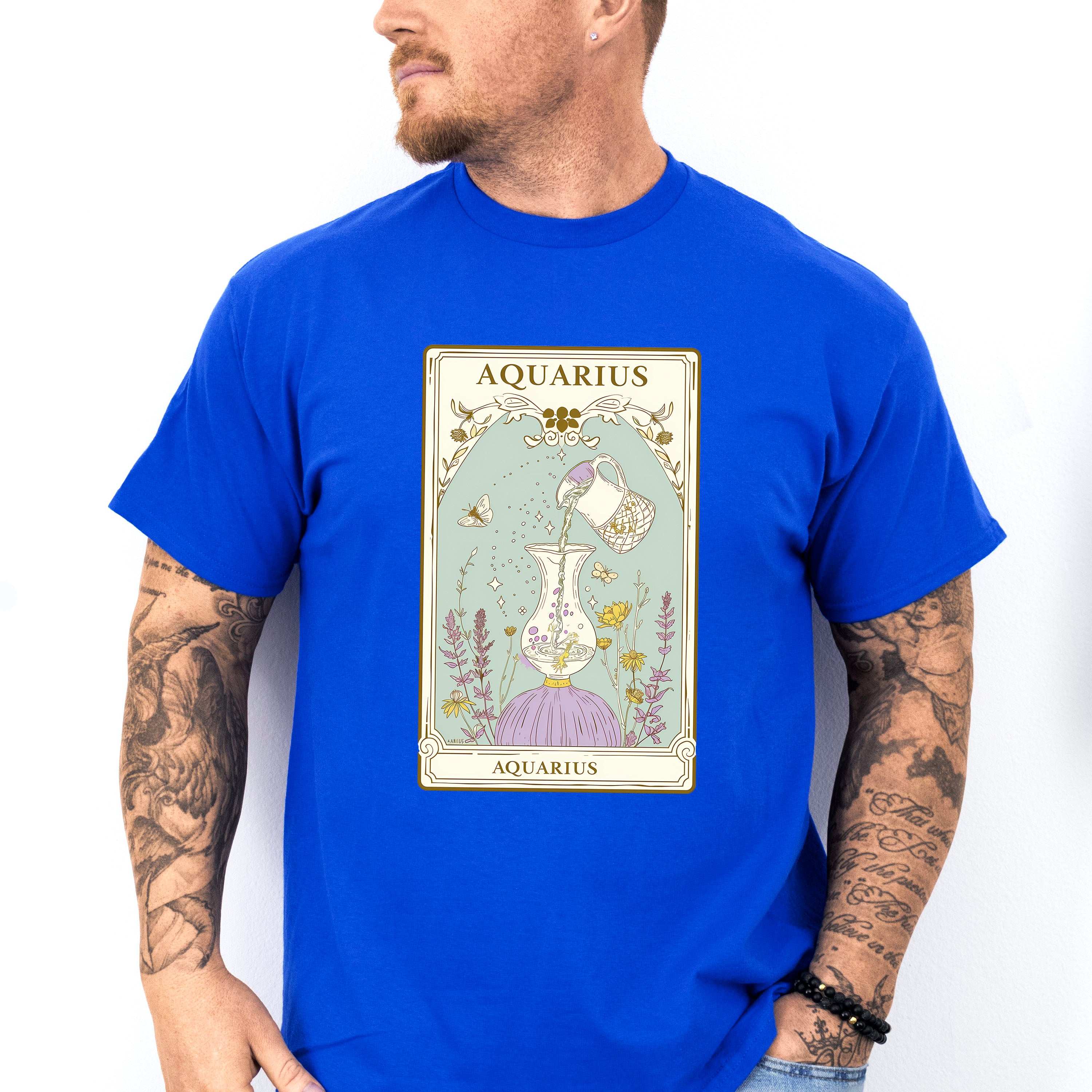 Aquarius Tarot Card - Zodiacs &amp; Horoscopes Unisex Crewneck T-Shirt Sweatshirt Hoodie