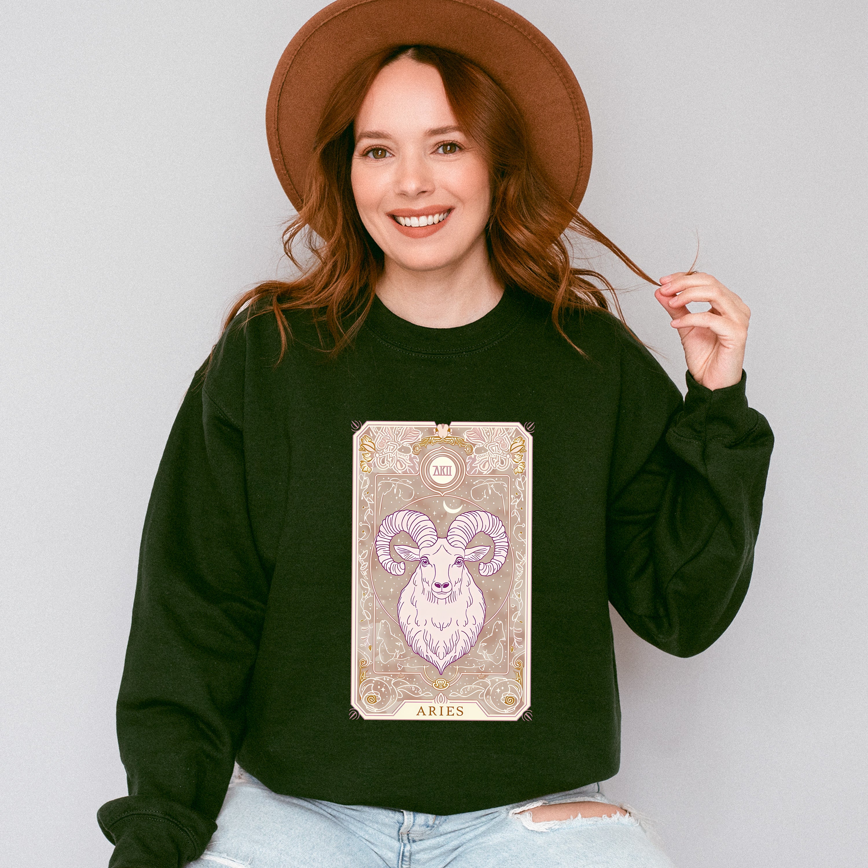 Aries Tarot Card - Zodiacs &amp; Horoscopes Unisex Crewneck T-Shirt Sweatshirt Hoodie