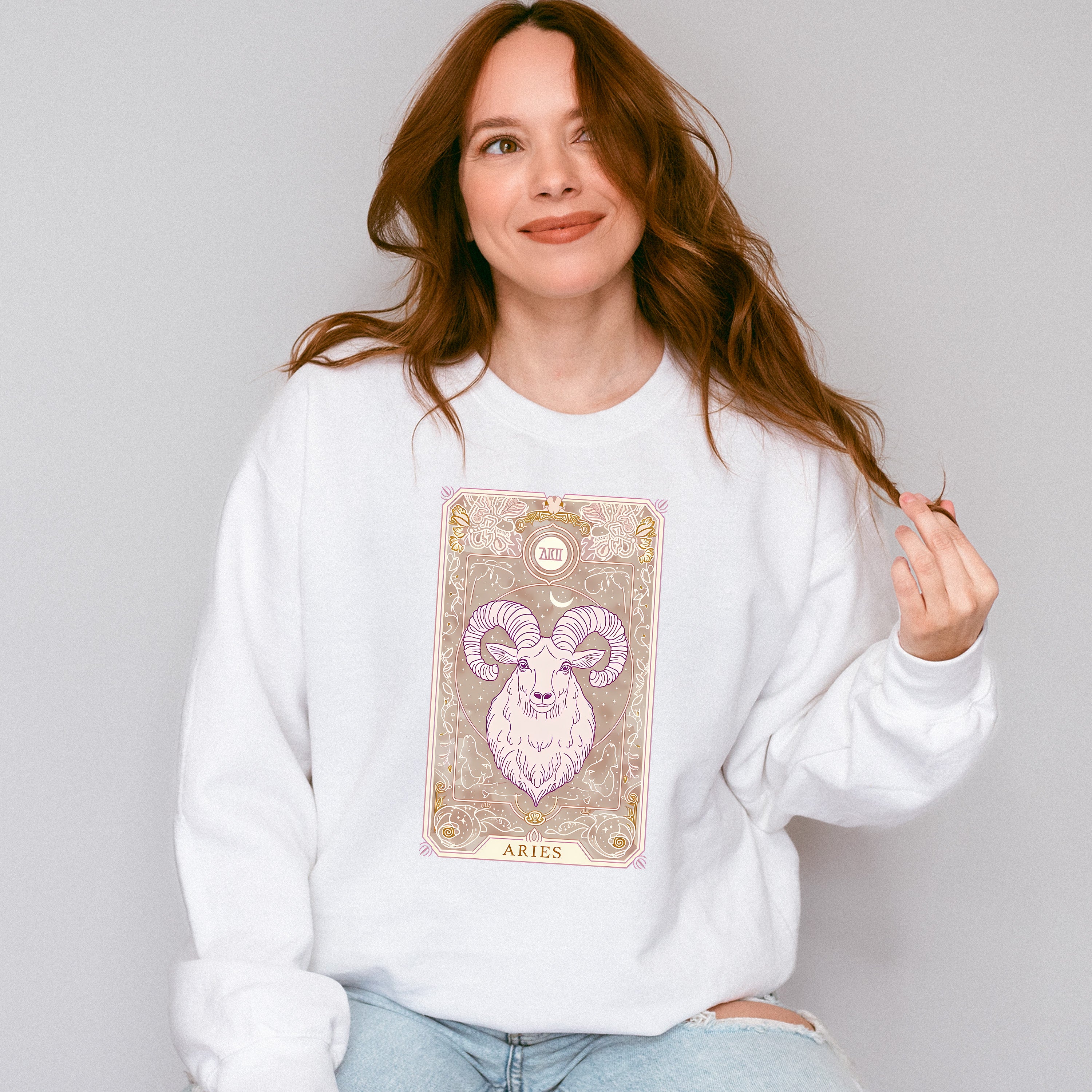 Aries Tarot Card - Zodiacs &amp; Horoscopes Unisex Crewneck T-Shirt Sweatshirt Hoodie