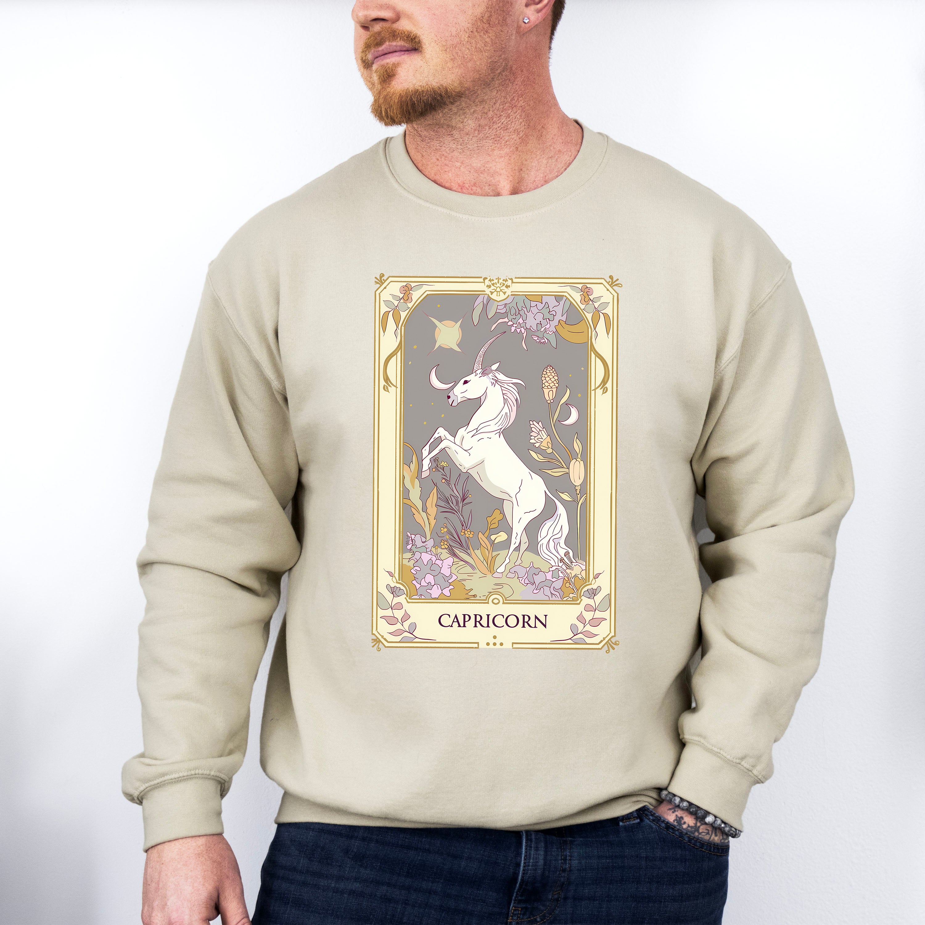 Capricorn Tarot Card - Zodiacs &amp; Horoscopes Unisex Crewneck T-Shirt Sweatshirt Hoodie
