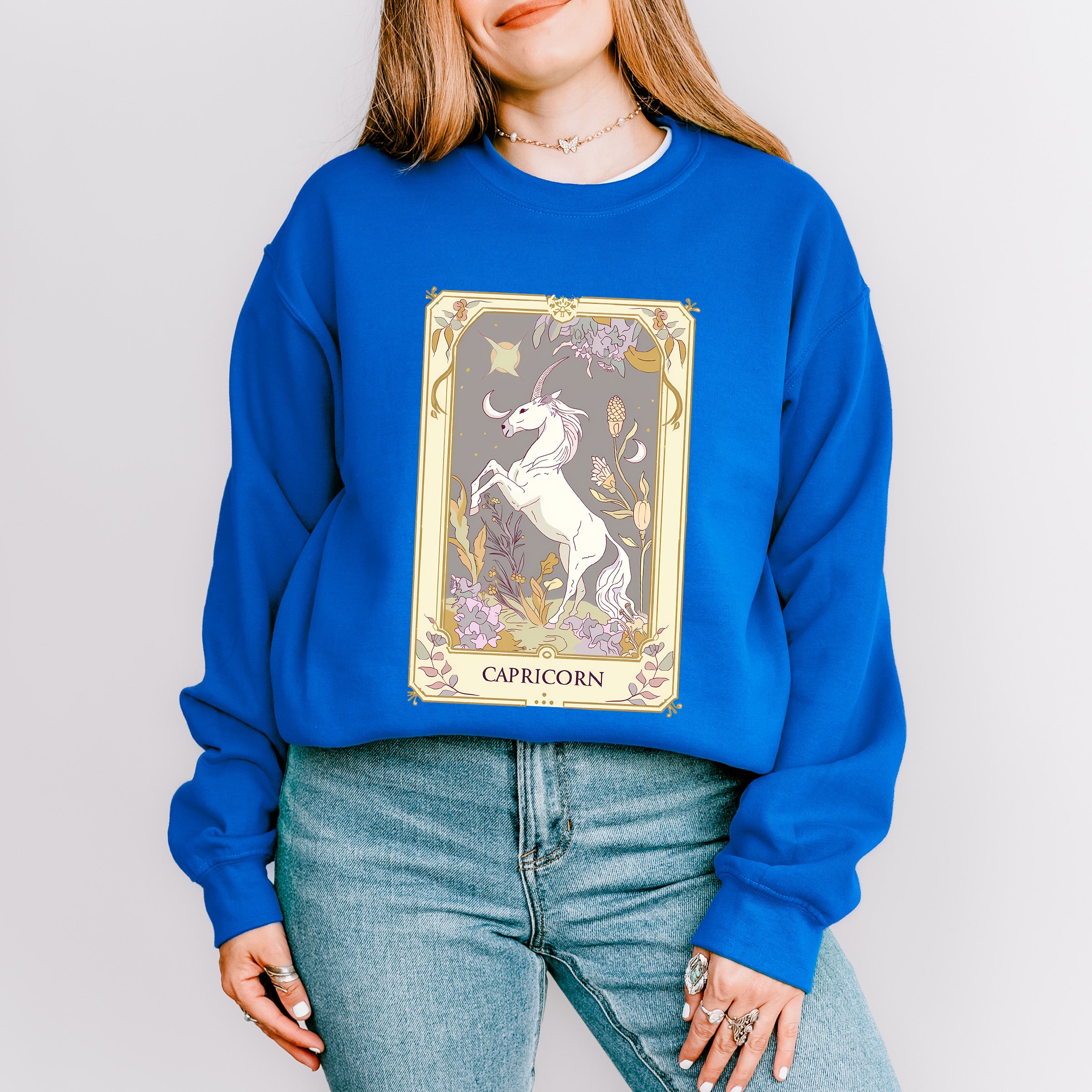 Capricorn Tarot Card - Zodiacs &amp; Horoscopes Unisex Crewneck T-Shirt Sweatshirt Hoodie