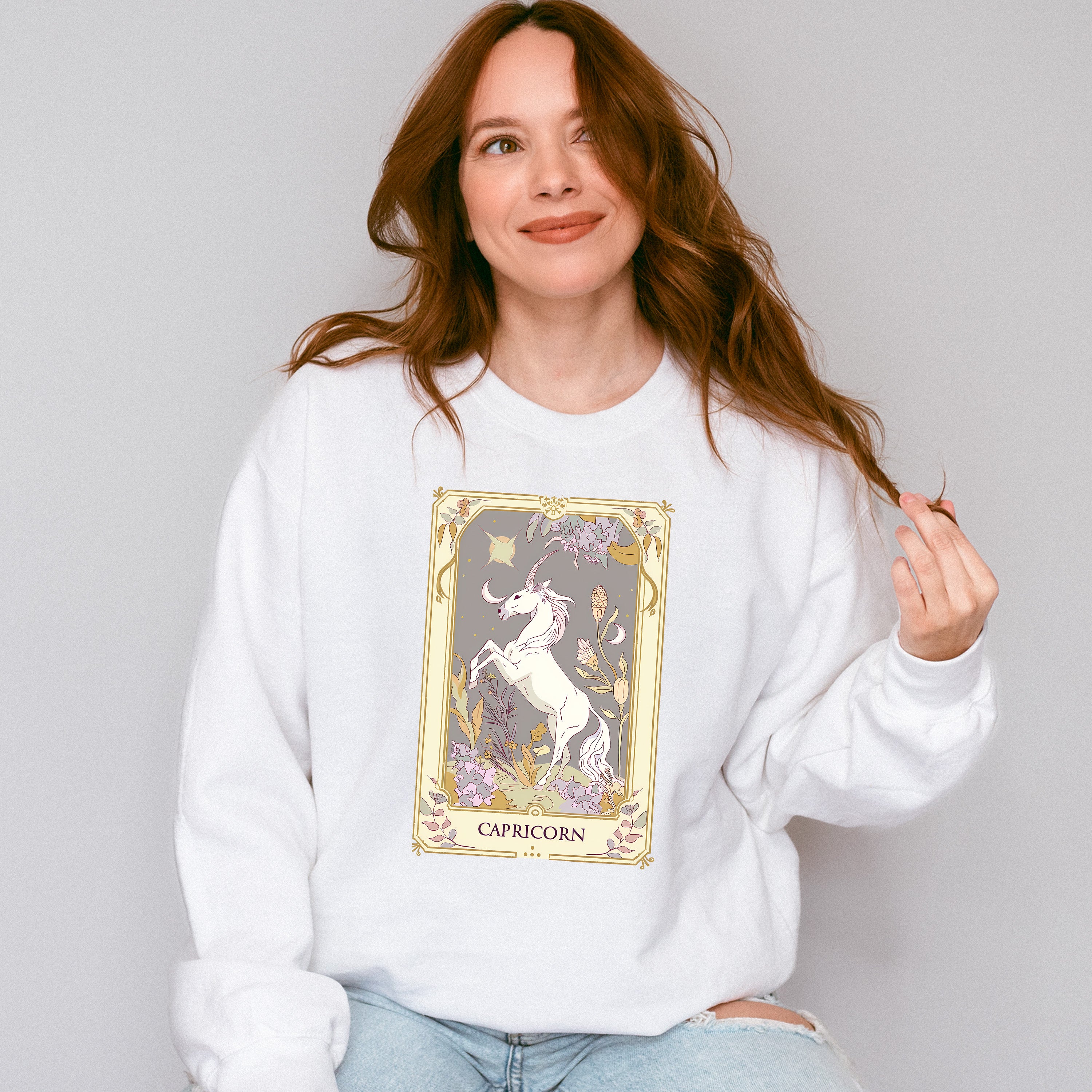Capricorn Tarot Card - Zodiacs &amp; Horoscopes Unisex Crewneck T-Shirt Sweatshirt Hoodie