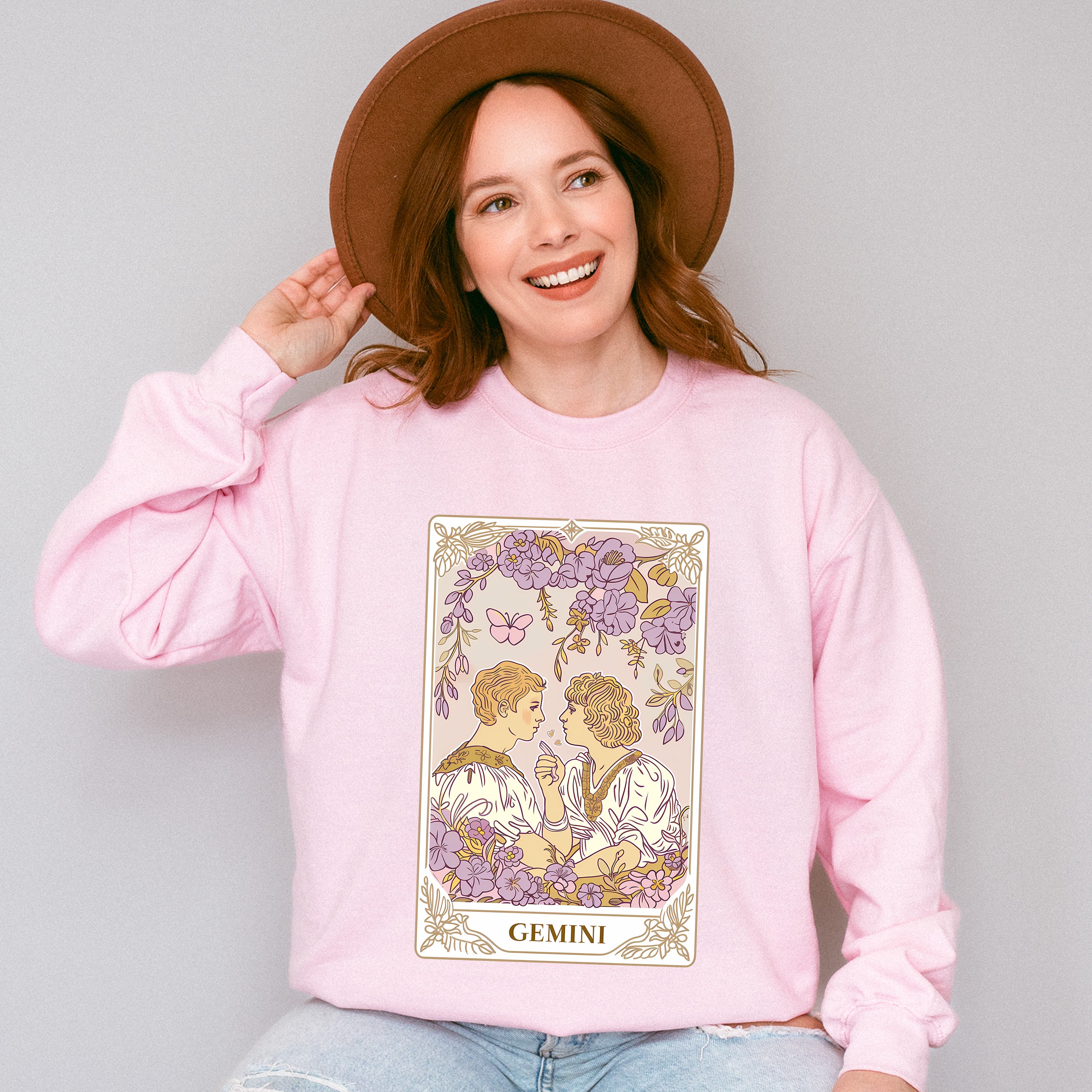 Gemini Tarot Card - Zodiacs &amp; Horoscopes Unisex Crewneck T-Shirt Sweatshirt Hoodie