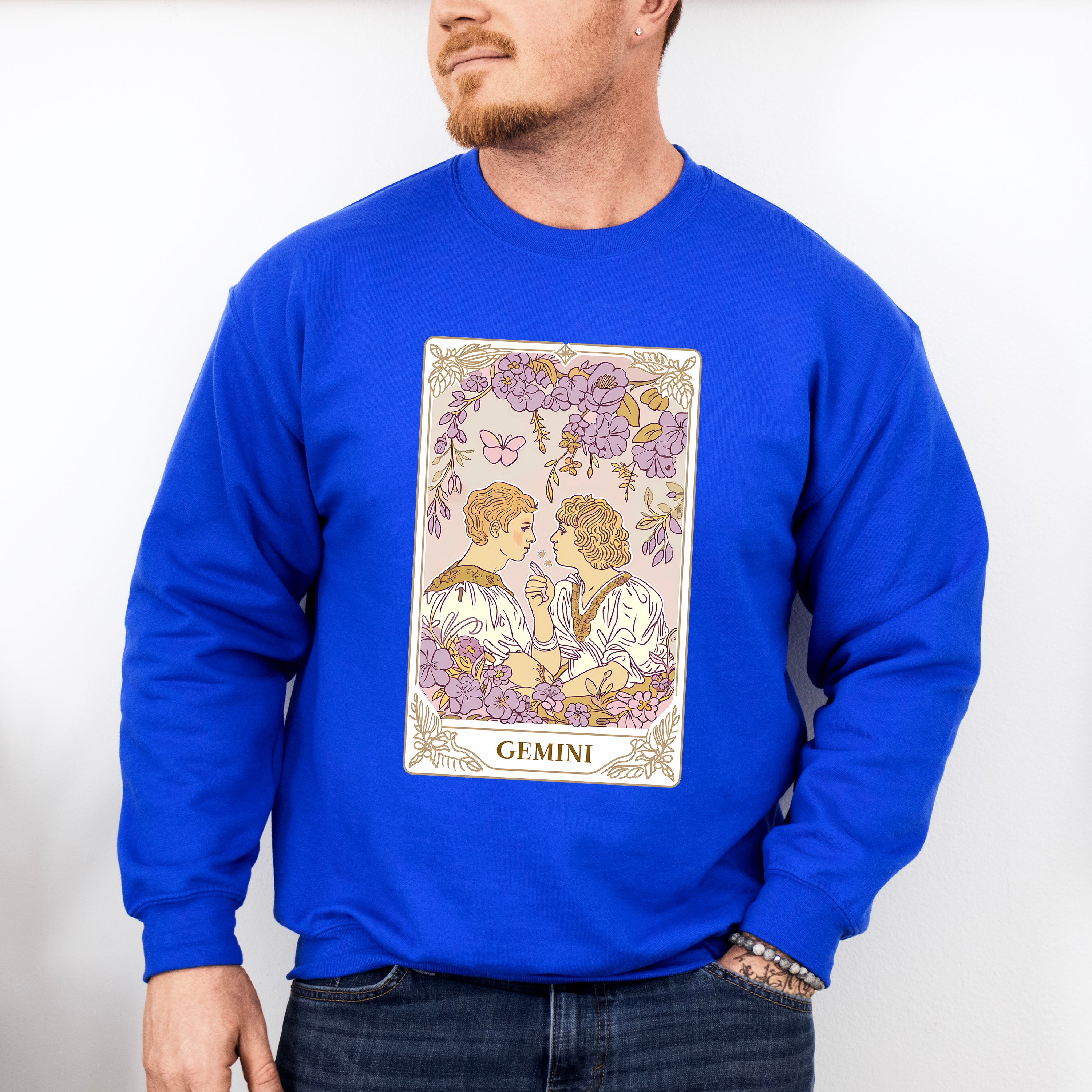 Gemini Tarot Card - Zodiacs &amp; Horoscopes Unisex Crewneck T-Shirt Sweatshirt Hoodie