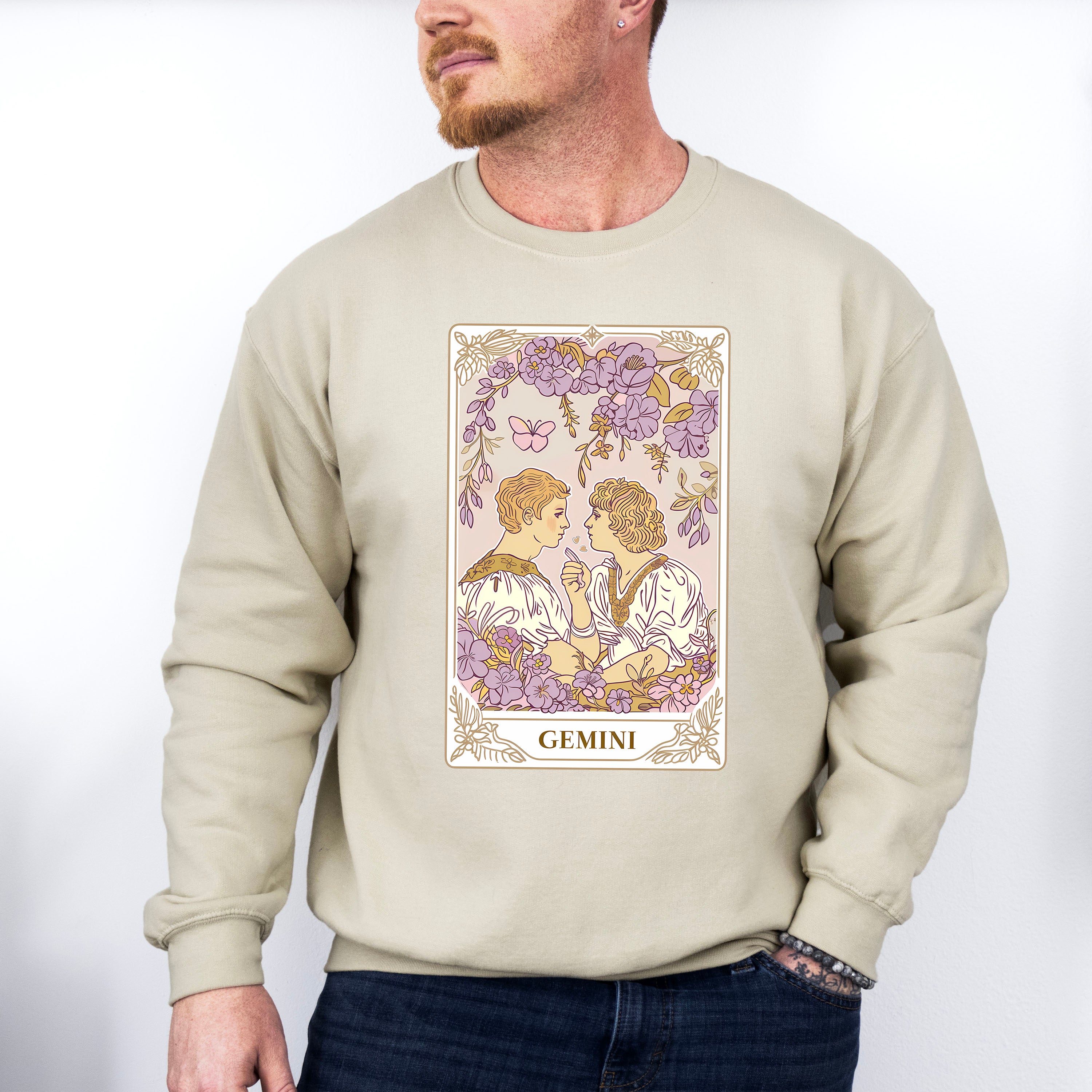 Gemini Tarot Card - Zodiacs &amp; Horoscopes Unisex Crewneck T-Shirt Sweatshirt Hoodie