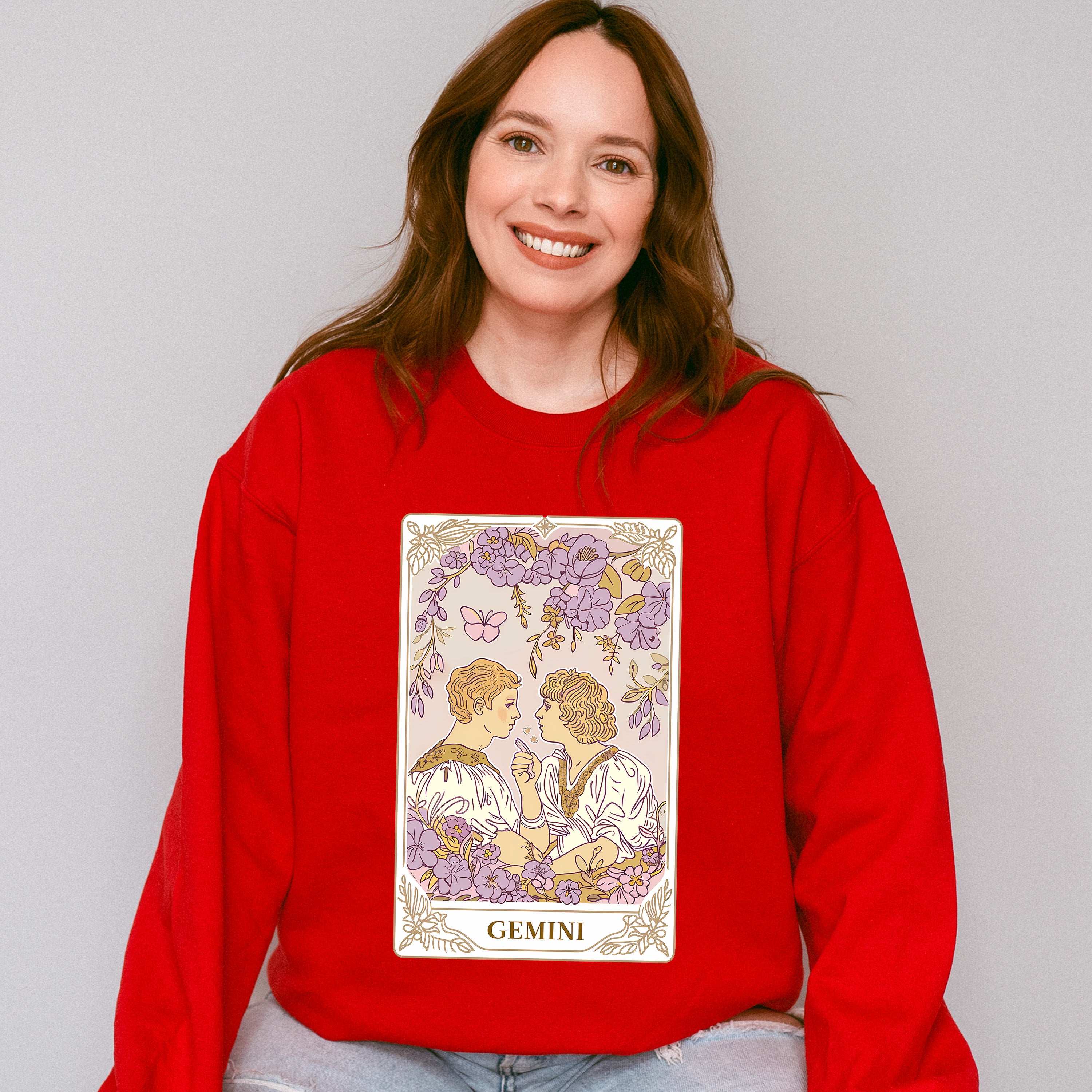 Gemini Tarot Card - Zodiacs &amp; Horoscopes Unisex Crewneck T-Shirt Sweatshirt Hoodie