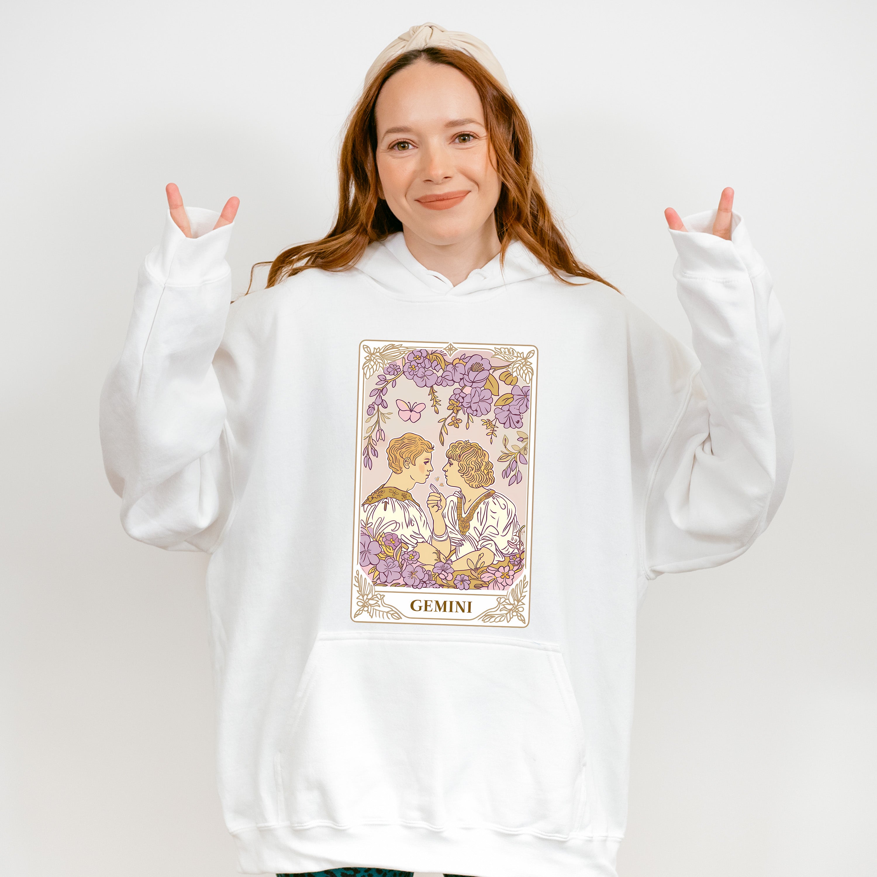 Gemini Tarot Card - Zodiacs &amp; Horoscopes Unisex Crewneck T-Shirt Sweatshirt Hoodie