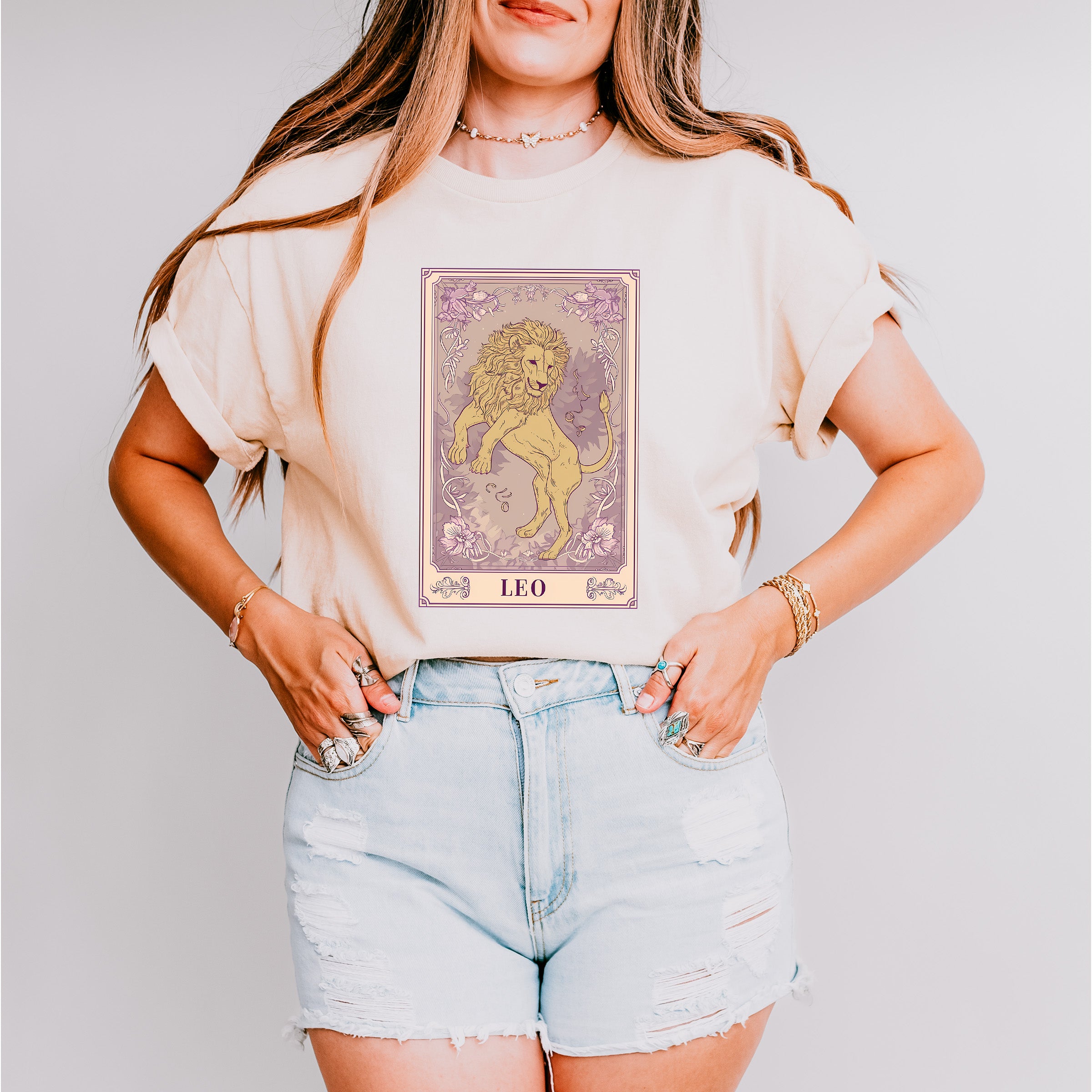 Leo Tarot Card - Zodiacs &amp; Horoscopes Unisex Crewneck T-Shirt Sweatshirt Hoodie
