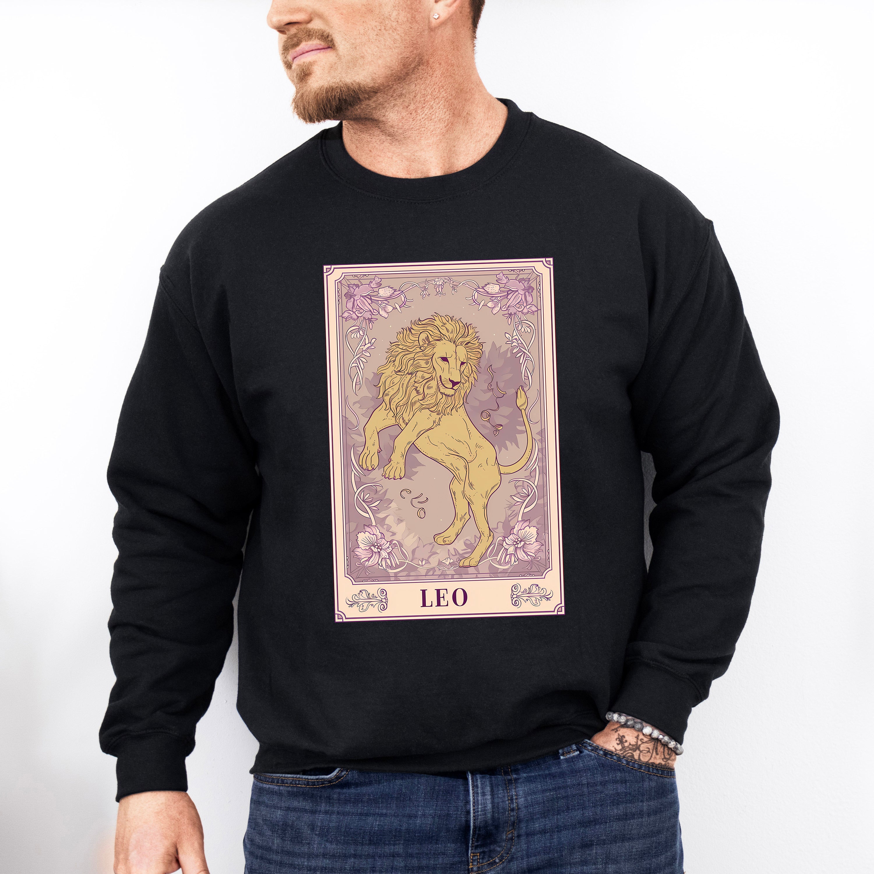 Leo Tarot Card - Zodiacs &amp; Horoscopes Unisex Crewneck T-Shirt Sweatshirt Hoodie