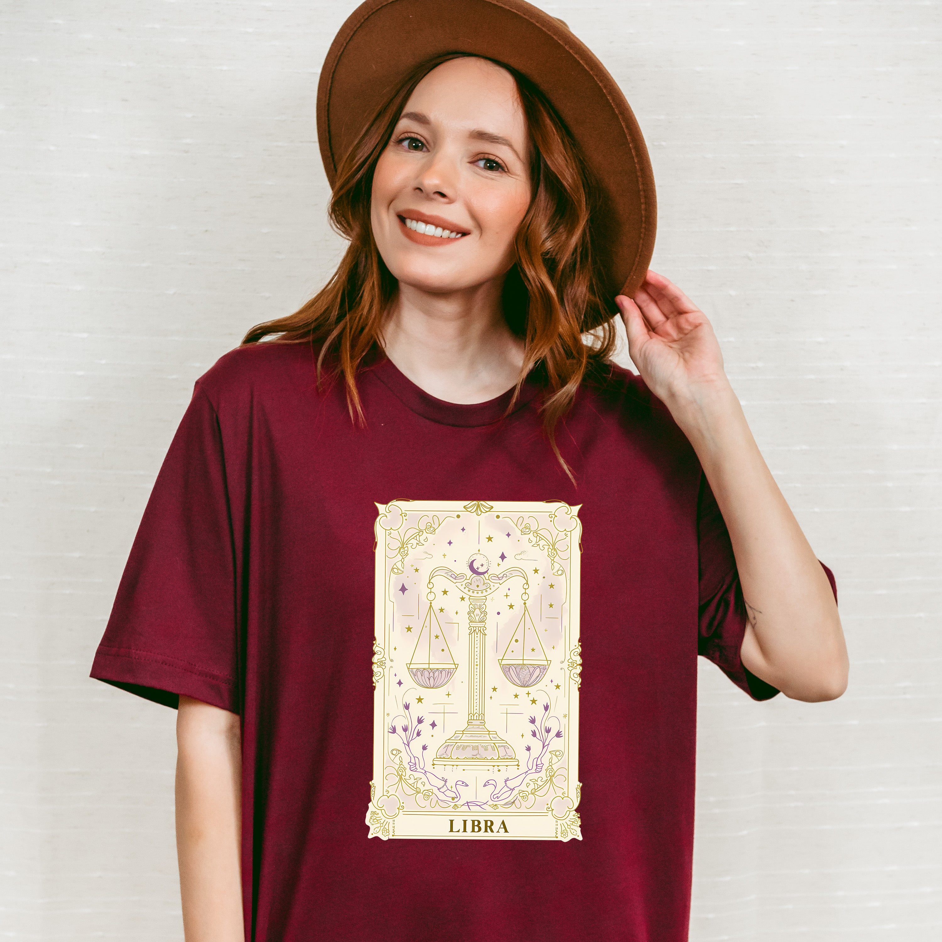 Libra Tarot Card - Zodiacs &amp; Horoscopes Unisex Crewneck T-Shirt Sweatshirt Hoodie