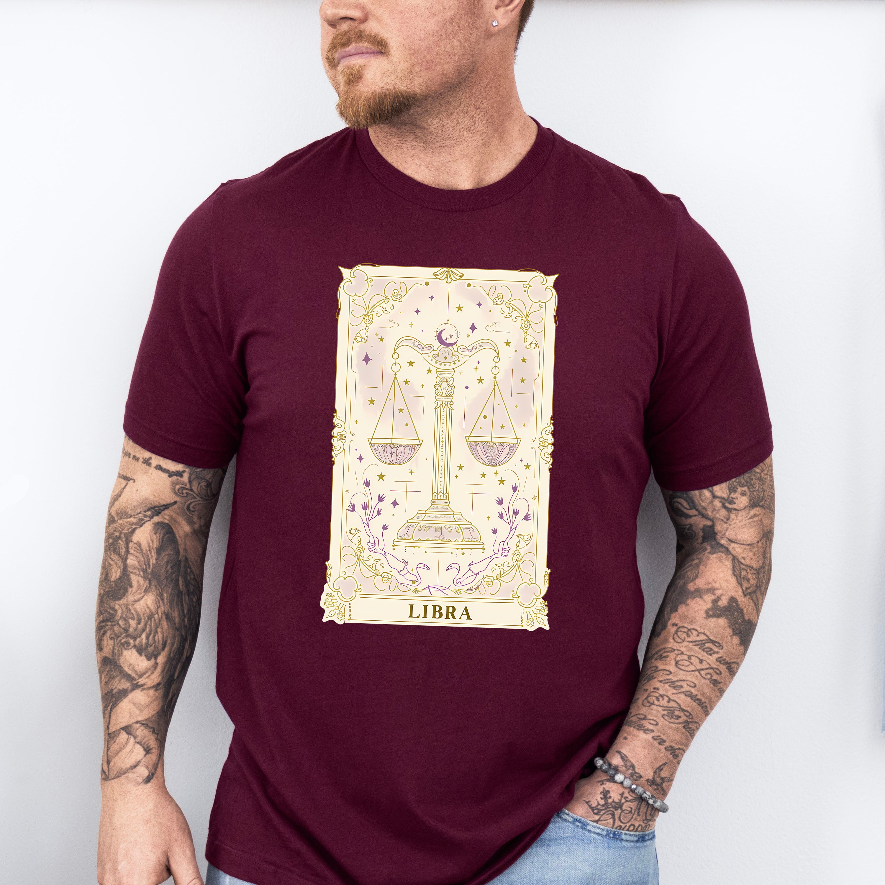 Libra Tarot Card - Zodiacs &amp; Horoscopes Unisex Crewneck T-Shirt Sweatshirt Hoodie