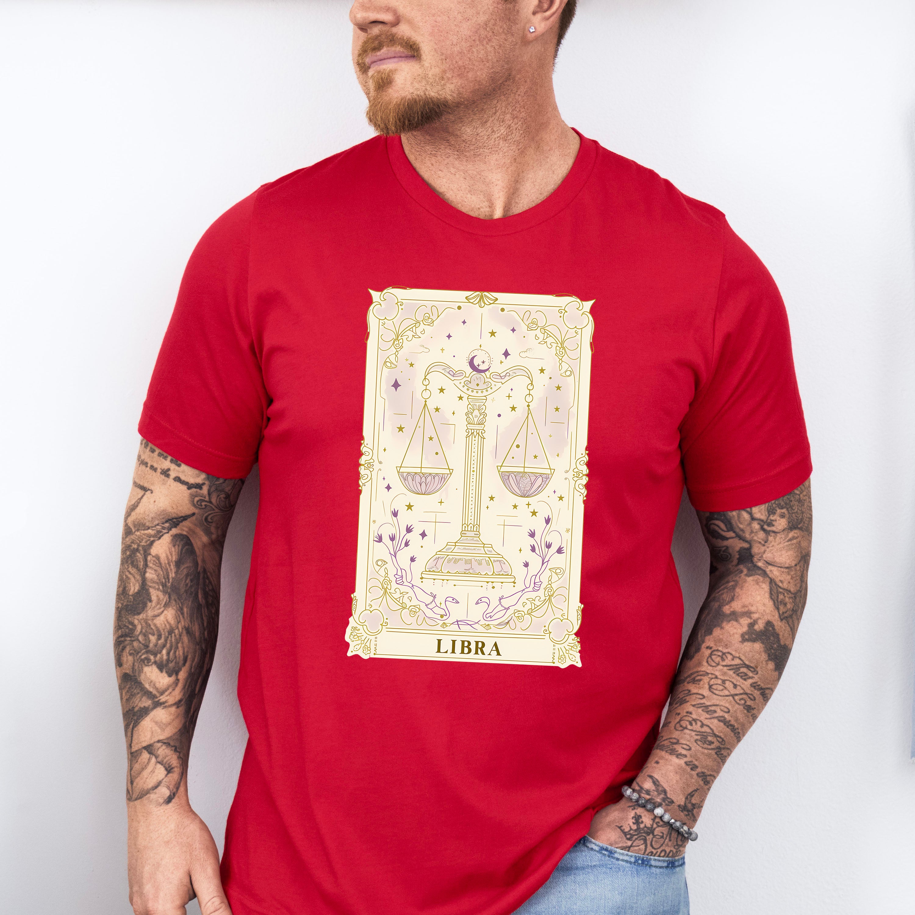 Libra Tarot Card - Zodiacs &amp; Horoscopes Unisex Crewneck T-Shirt Sweatshirt Hoodie