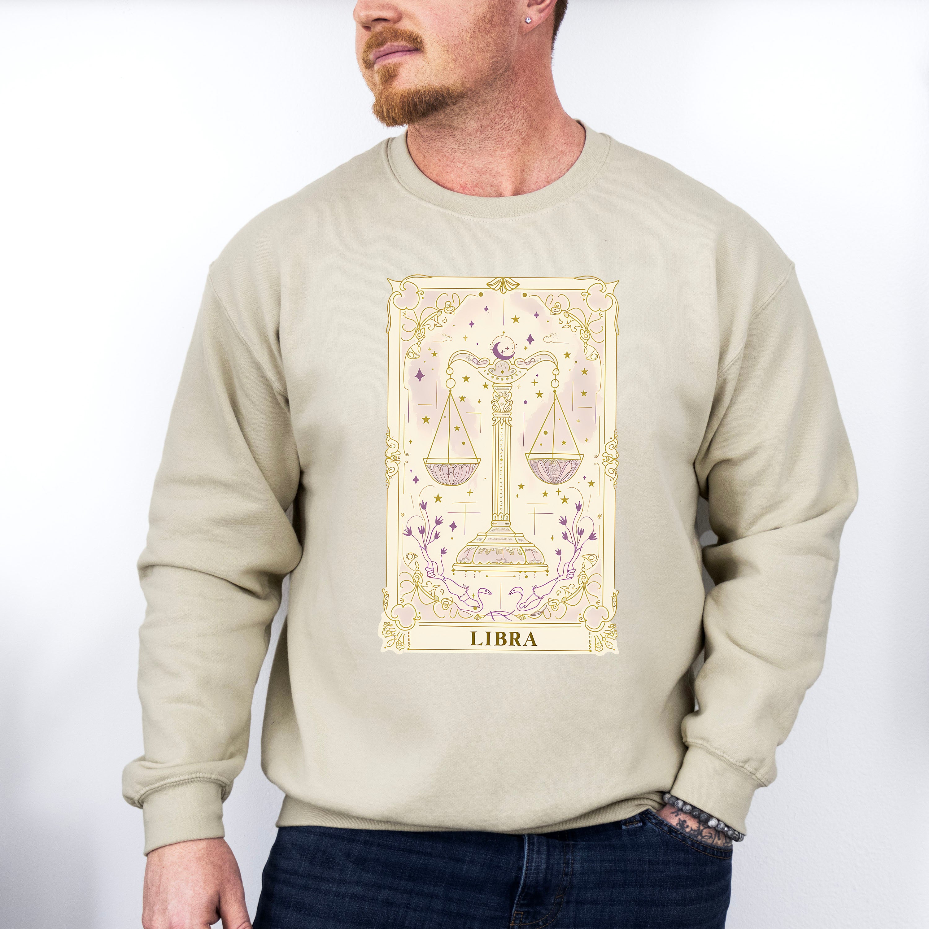 Libra Tarot Card - Zodiacs &amp; Horoscopes Unisex Crewneck T-Shirt Sweatshirt Hoodie