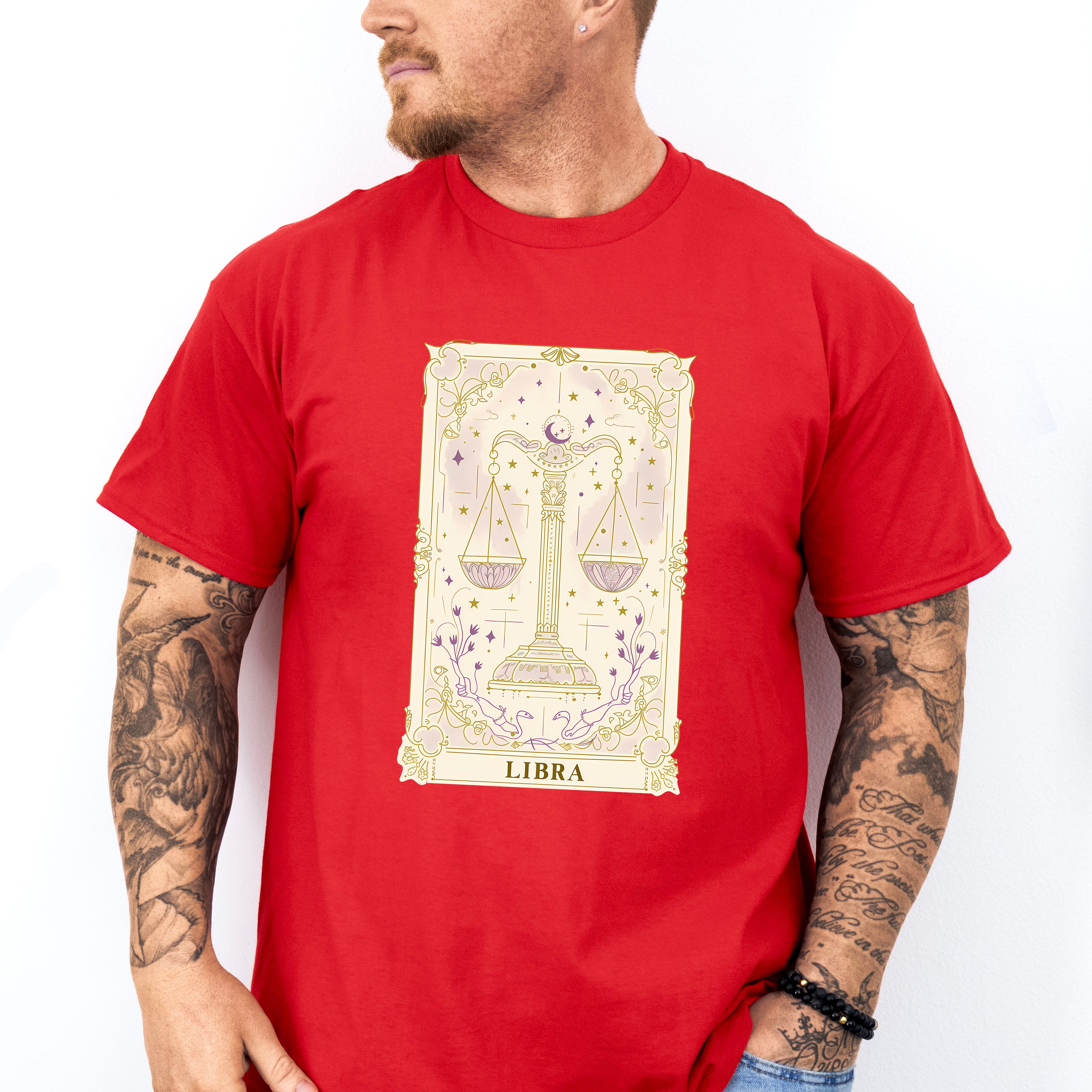 Libra Tarot Card - Zodiacs &amp; Horoscopes Unisex Crewneck T-Shirt Sweatshirt Hoodie