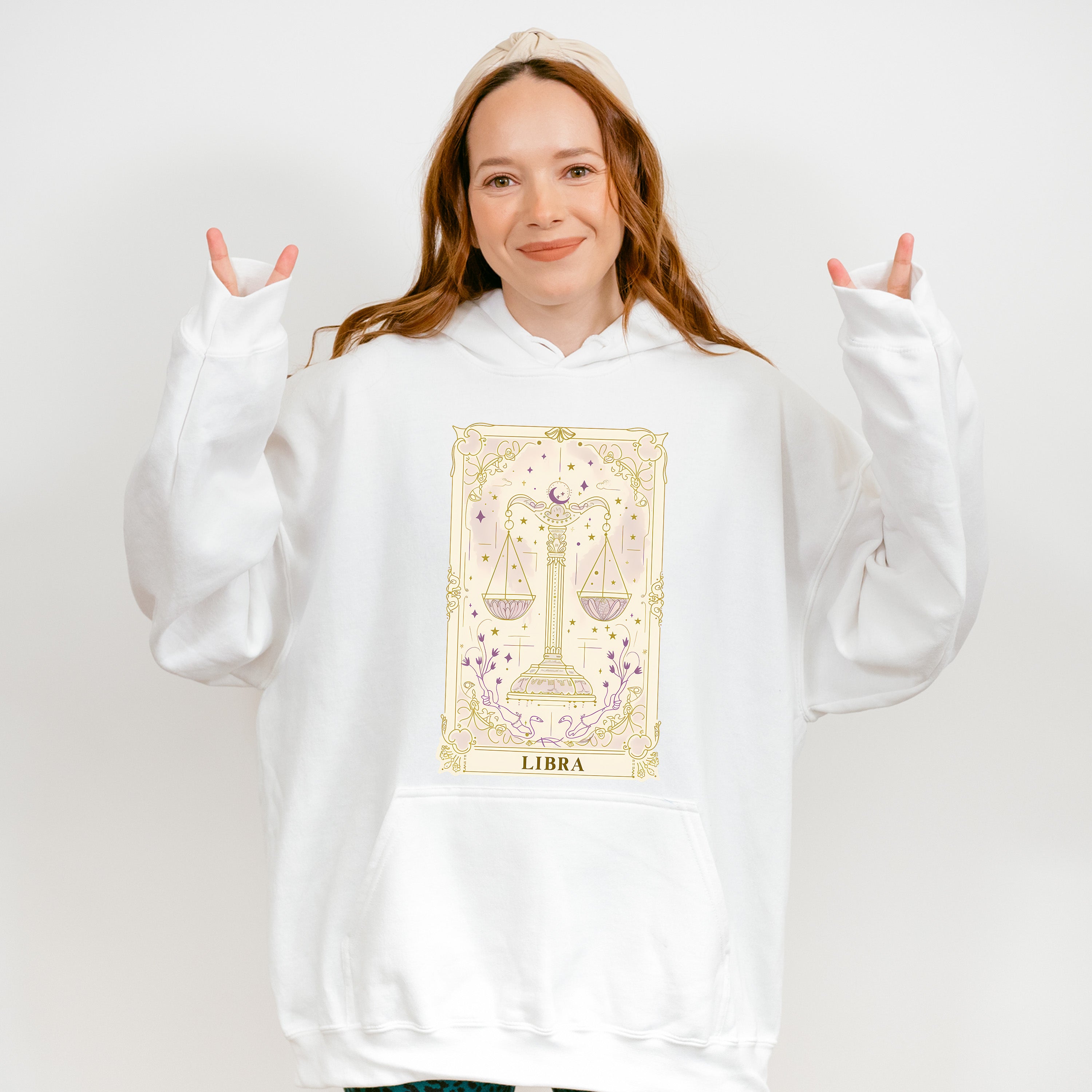 Libra Tarot Card - Zodiacs &amp; Horoscopes Unisex Crewneck T-Shirt Sweatshirt Hoodie