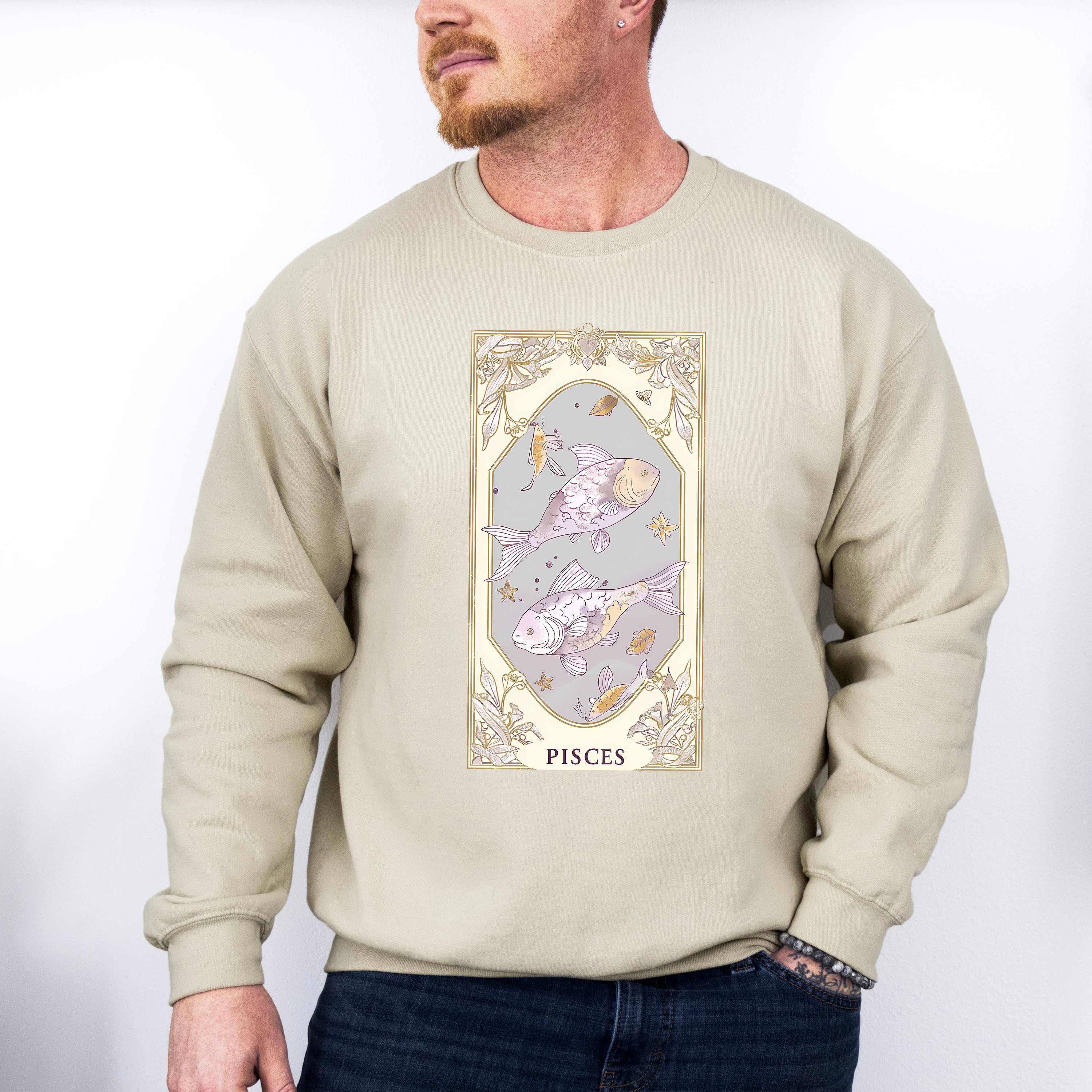 Pisces Tarot Card - Zodiacs &amp; Horoscopes Unisex Crewneck T-Shirt Sweatshirt Hoodie