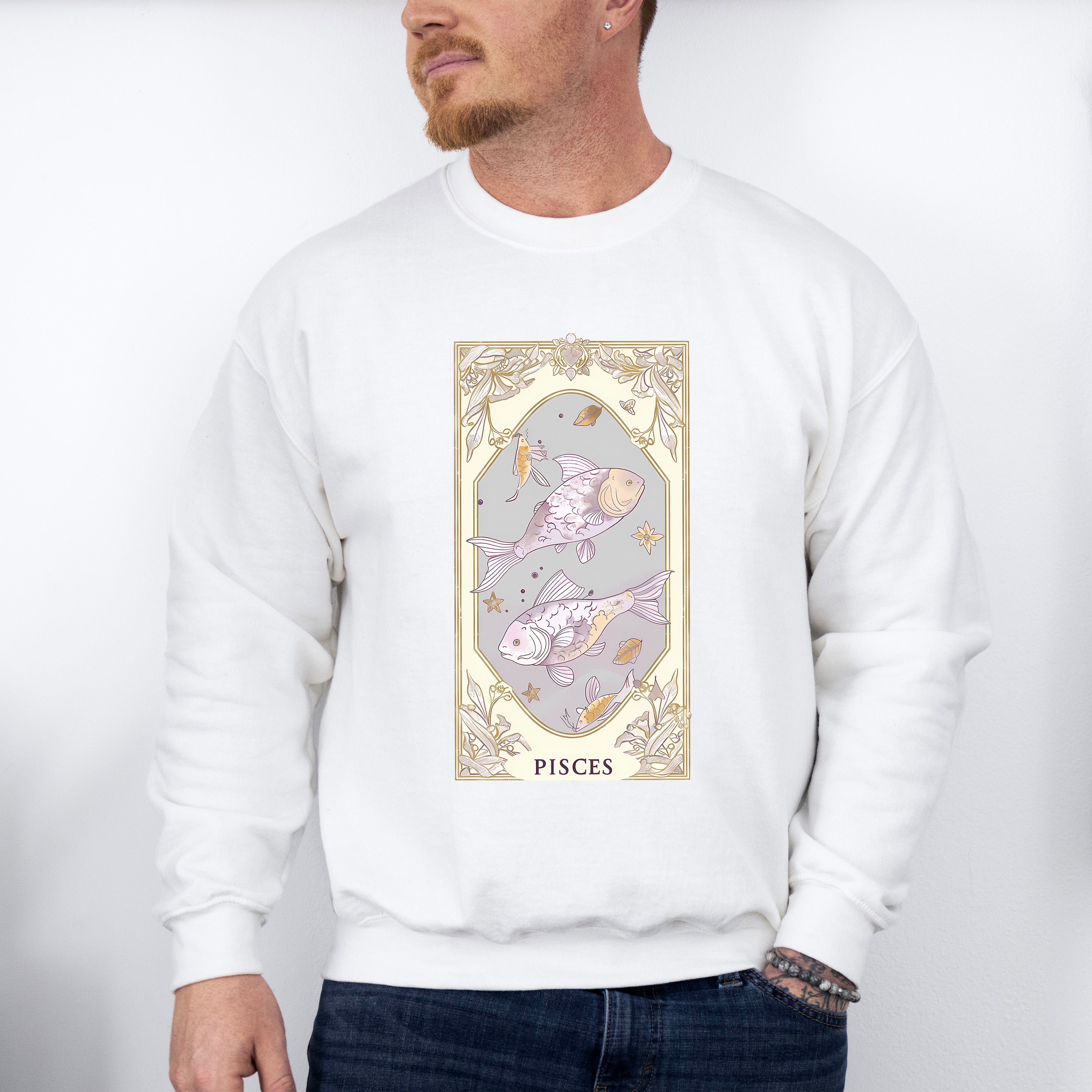 Pisces Tarot Card - Zodiacs &amp; Horoscopes Unisex Crewneck T-Shirt Sweatshirt Hoodie