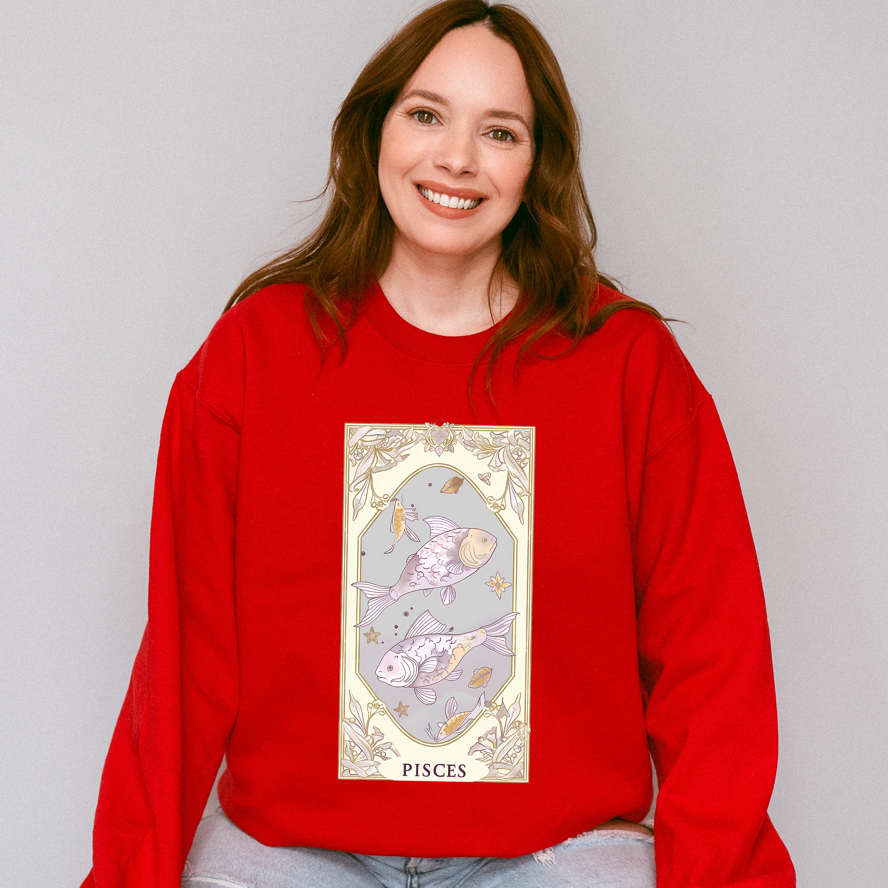 Pisces Tarot Card - Zodiacs &amp; Horoscopes Unisex Crewneck T-Shirt Sweatshirt Hoodie