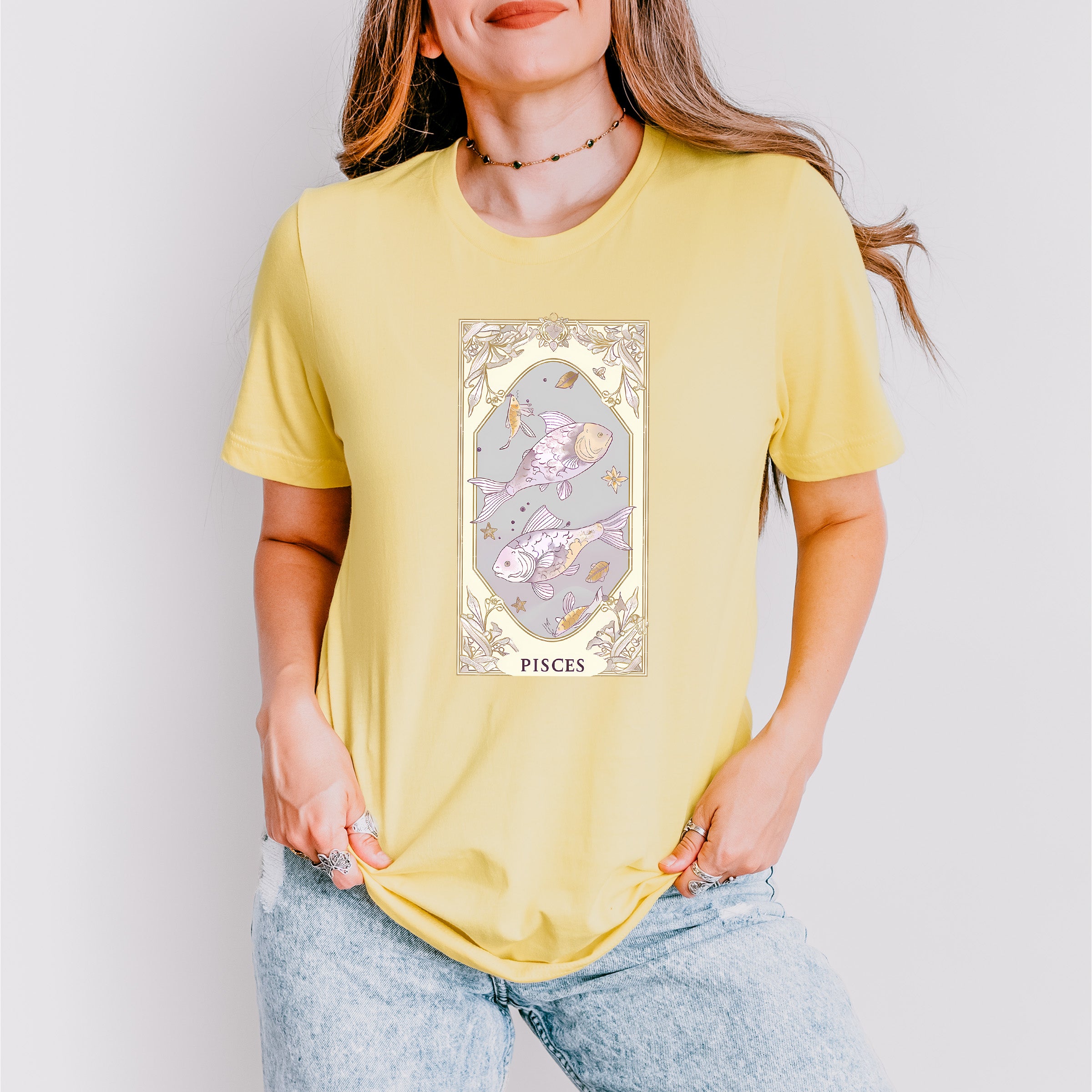 Pisces Tarot Card - Zodiacs &amp; Horoscopes Unisex Crewneck T-Shirt Sweatshirt Hoodie