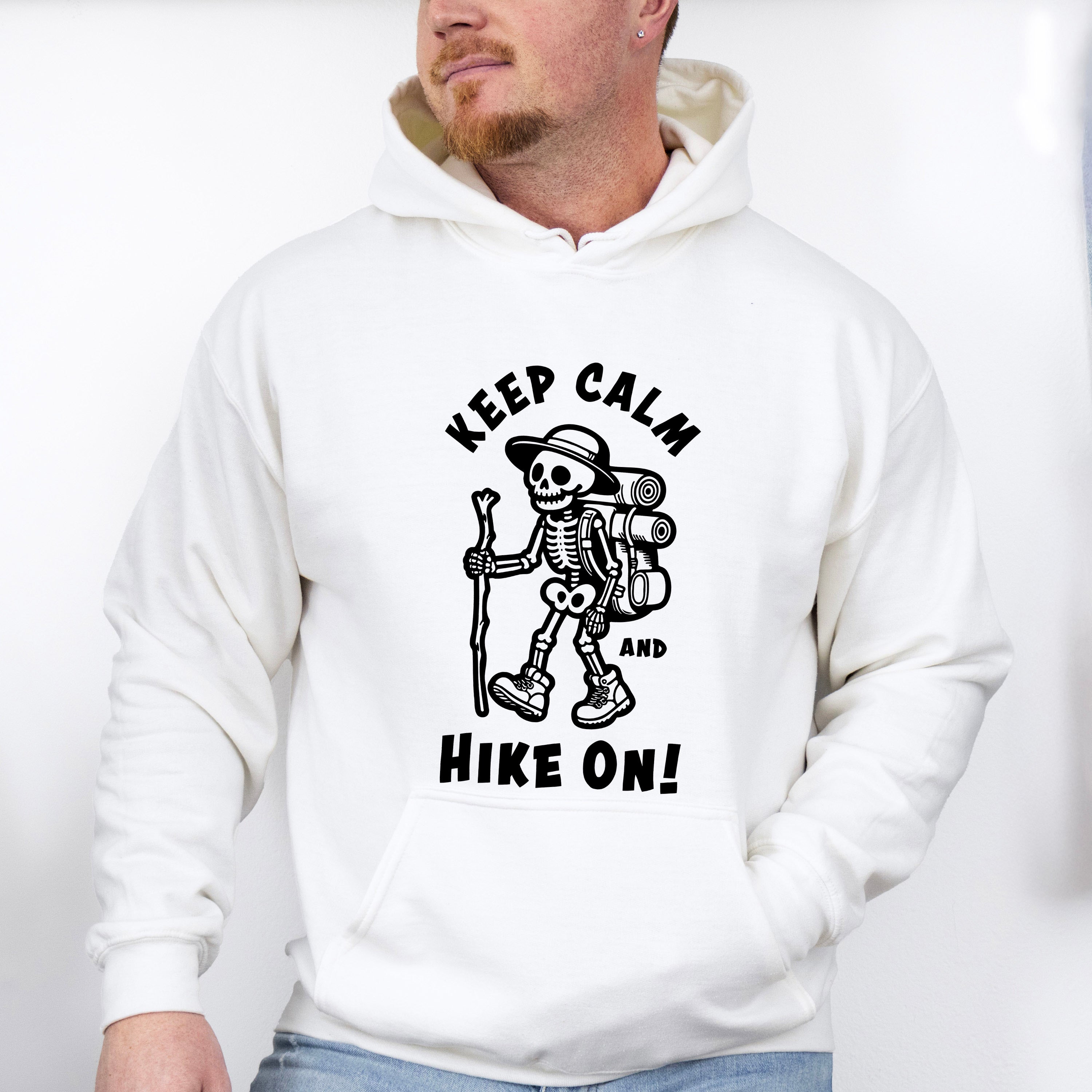 Keep Calm and Hike On Design - Hiking Unisex Crewneck T-Shirt Sweatshirt Hoodie