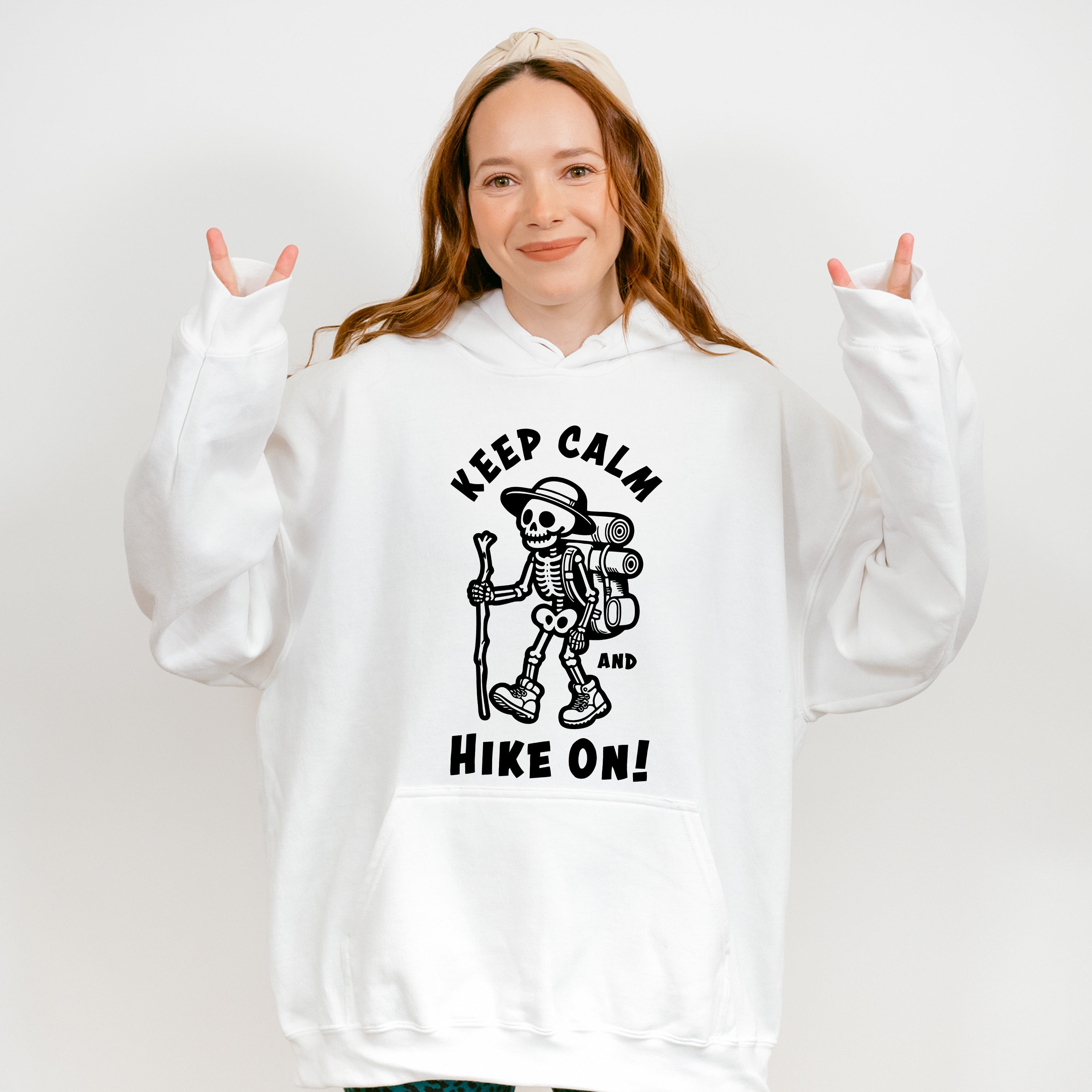 Keep Calm and Hike On Design - Hiking Unisex Crewneck T-Shirt Sweatshirt Hoodie