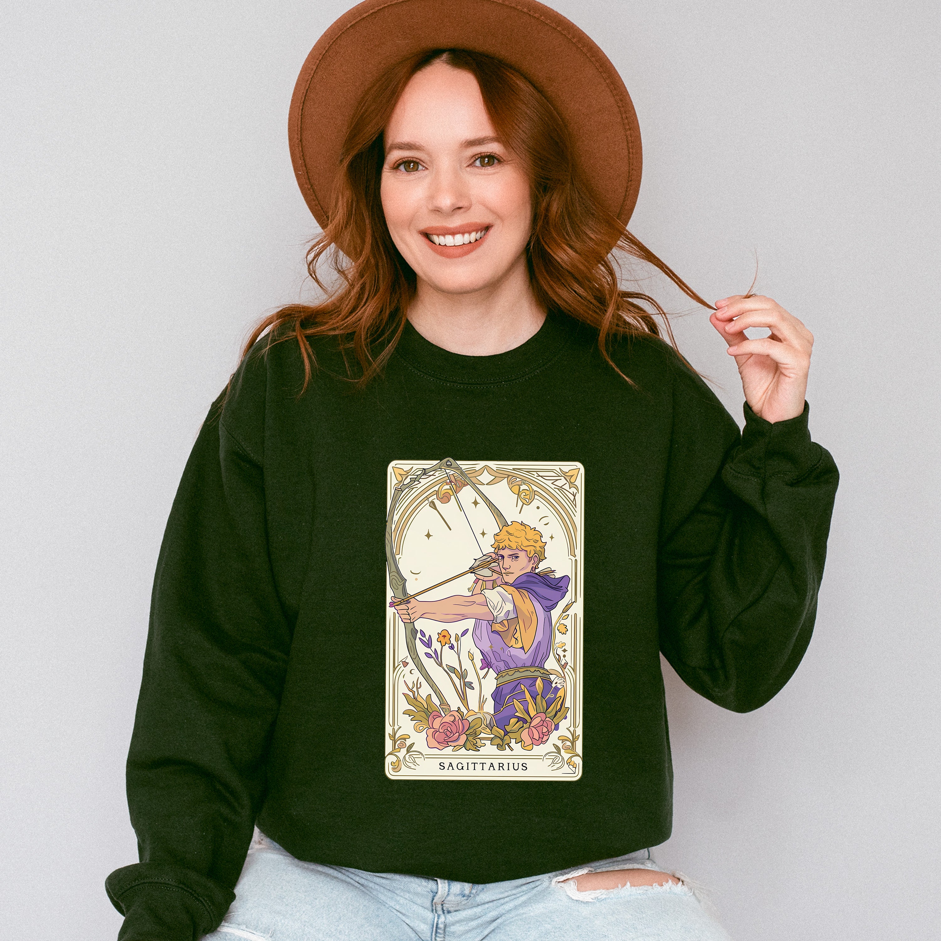 Sagittarius Tarot Card - Zodiacs &amp; Horoscopes Unisex Crewneck T-Shirt Sweatshirt Hoodie
