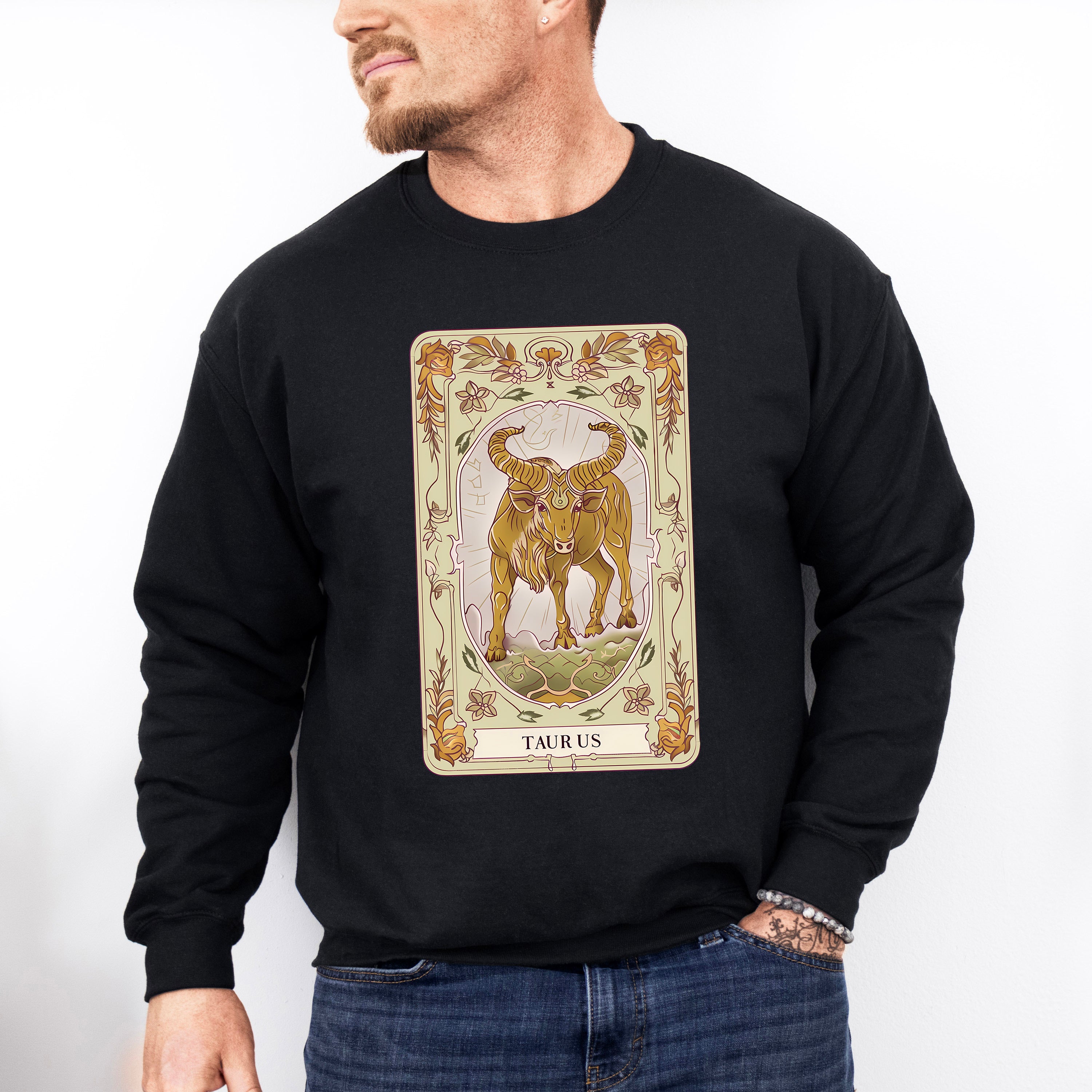Taurus Tarot Card - Zodiacs &amp; Horoscopes Unisex Crewneck T-Shirt Sweatshirt Hoodie