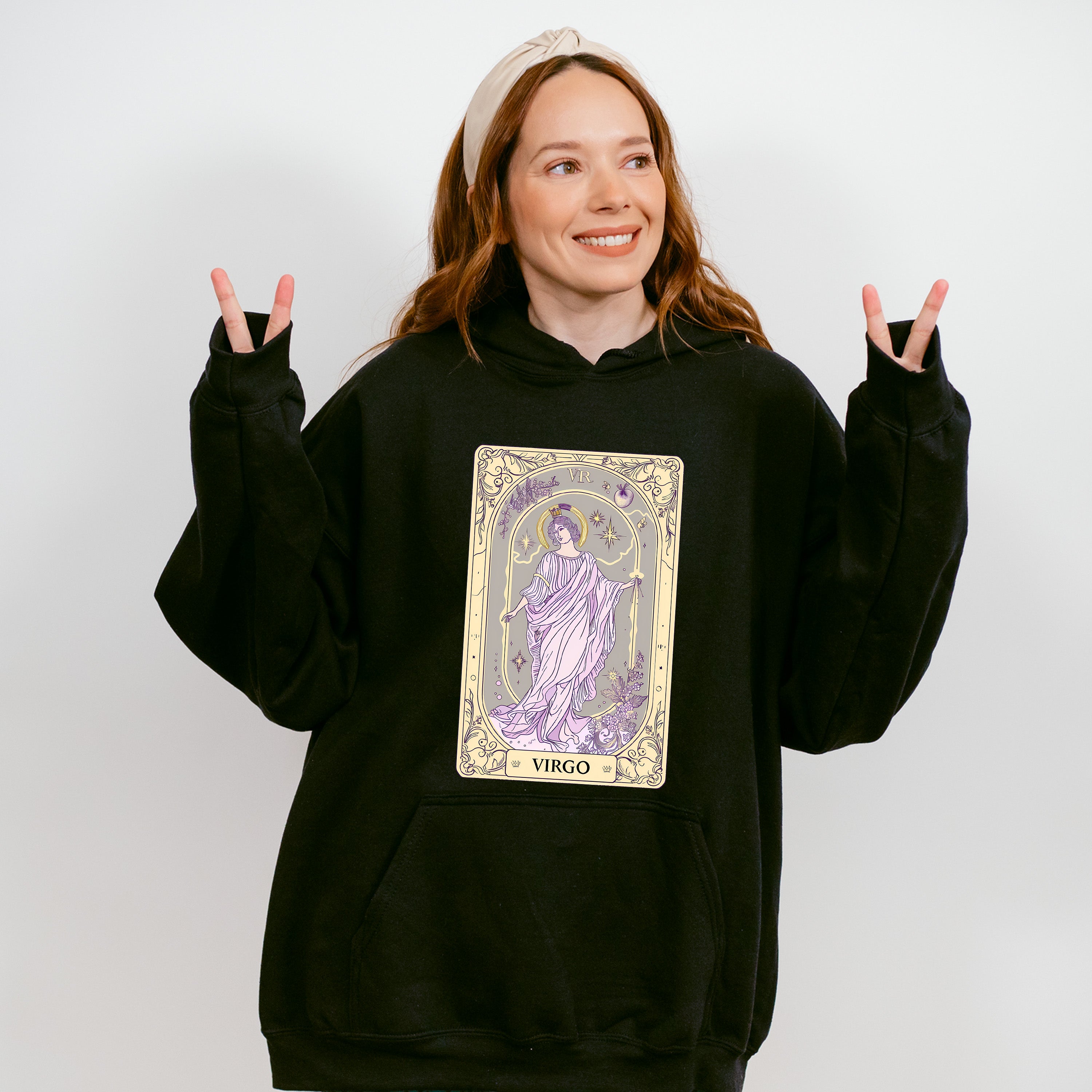 Virgo Tarot Card - Zodiacs &amp; Horoscopes Unisex Crewneck T-Shirt Sweatshirt Hoodie