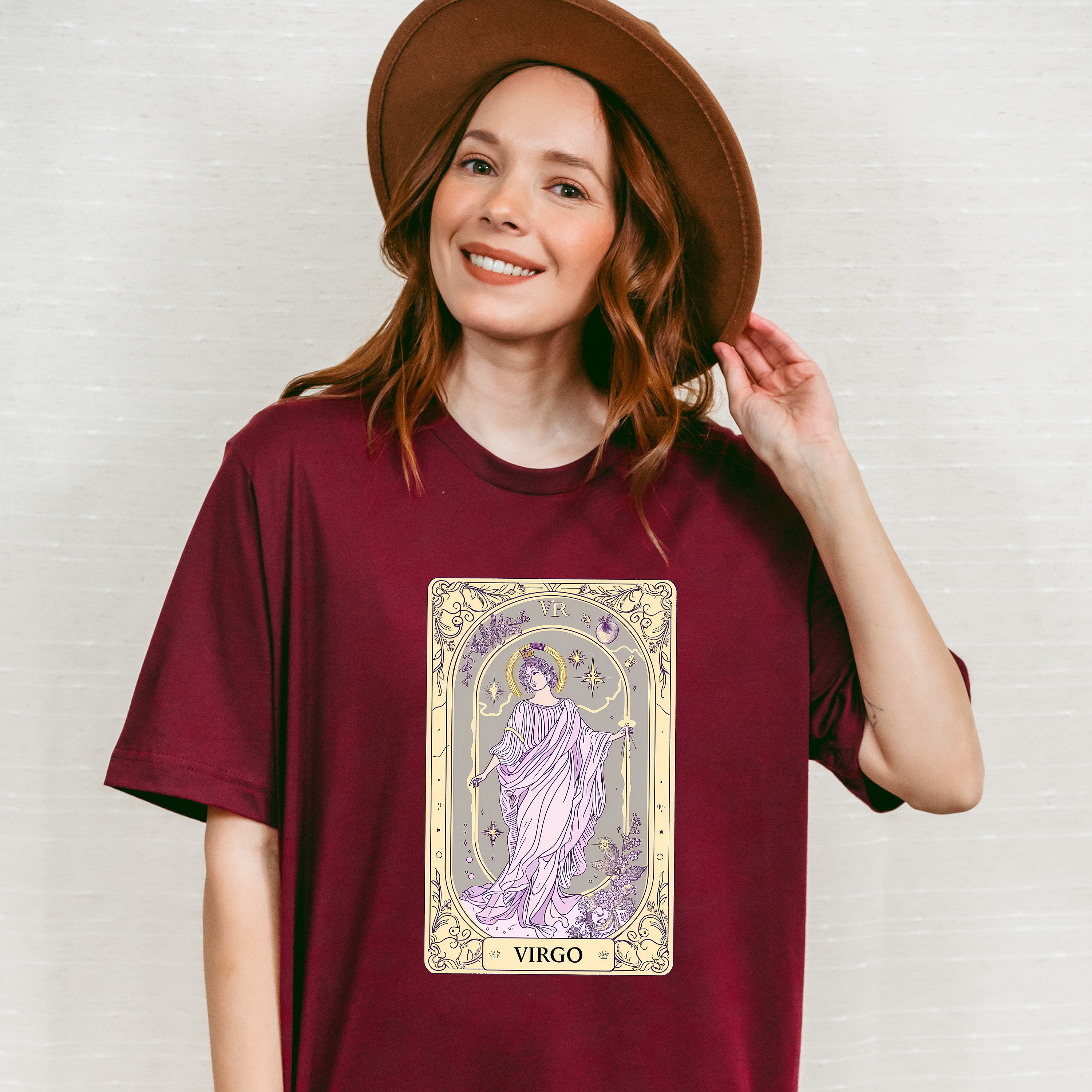 Virgo Tarot Card - Zodiacs &amp; Horoscopes Unisex Crewneck T-Shirt Sweatshirt Hoodie