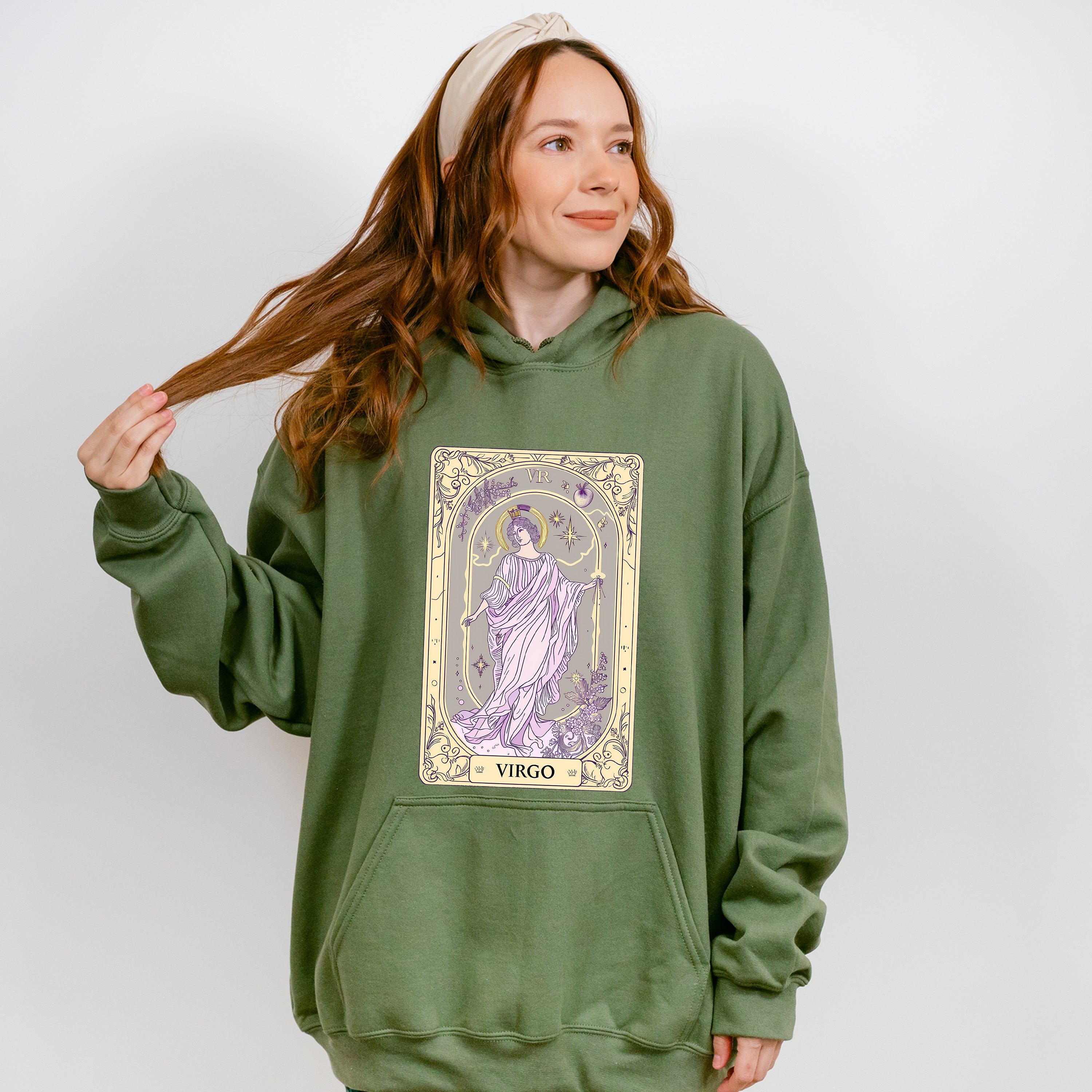 Virgo Tarot Card - Zodiacs &amp; Horoscopes Unisex Crewneck T-Shirt Sweatshirt Hoodie