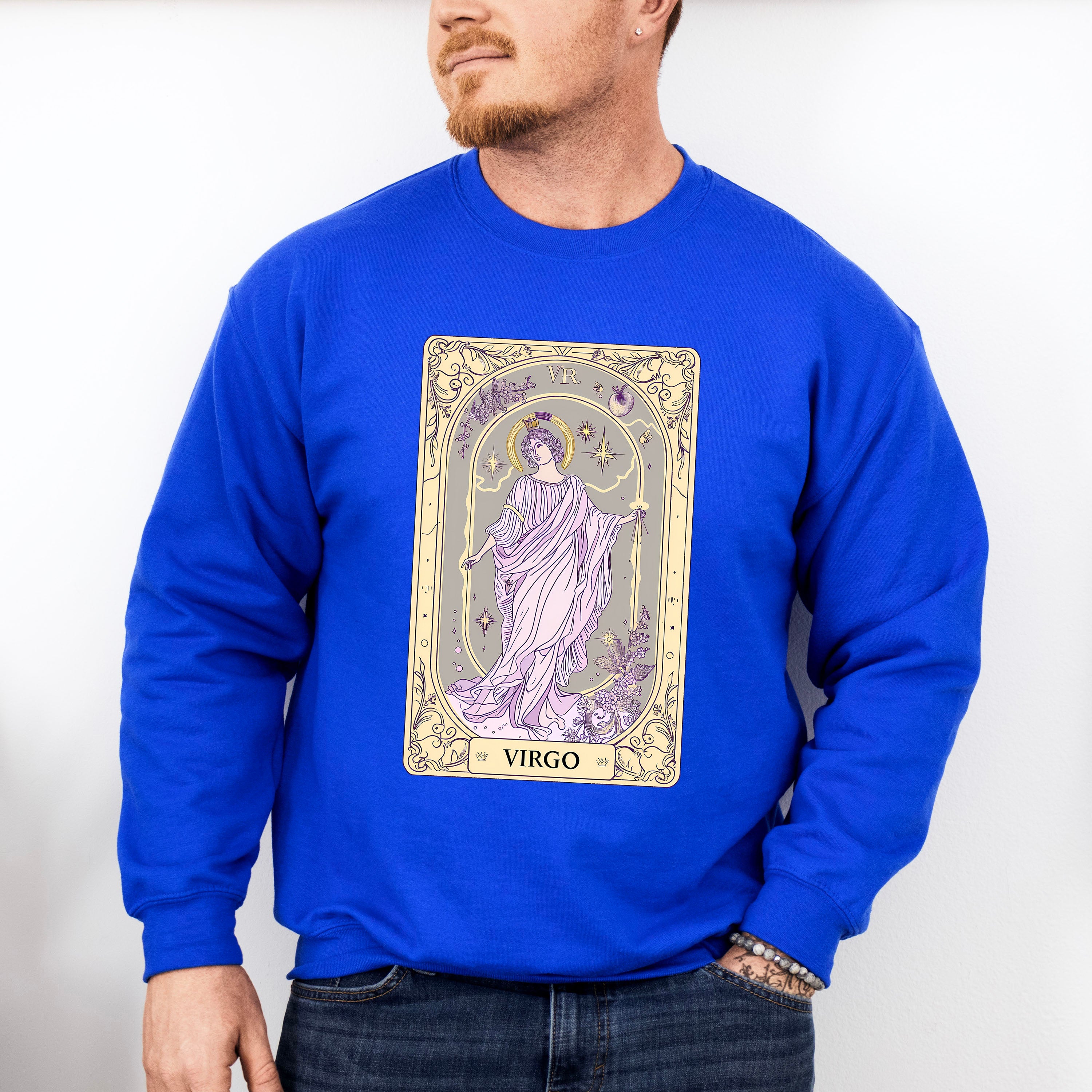 Virgo Tarot Card - Zodiacs &amp; Horoscopes Unisex Crewneck T-Shirt Sweatshirt Hoodie