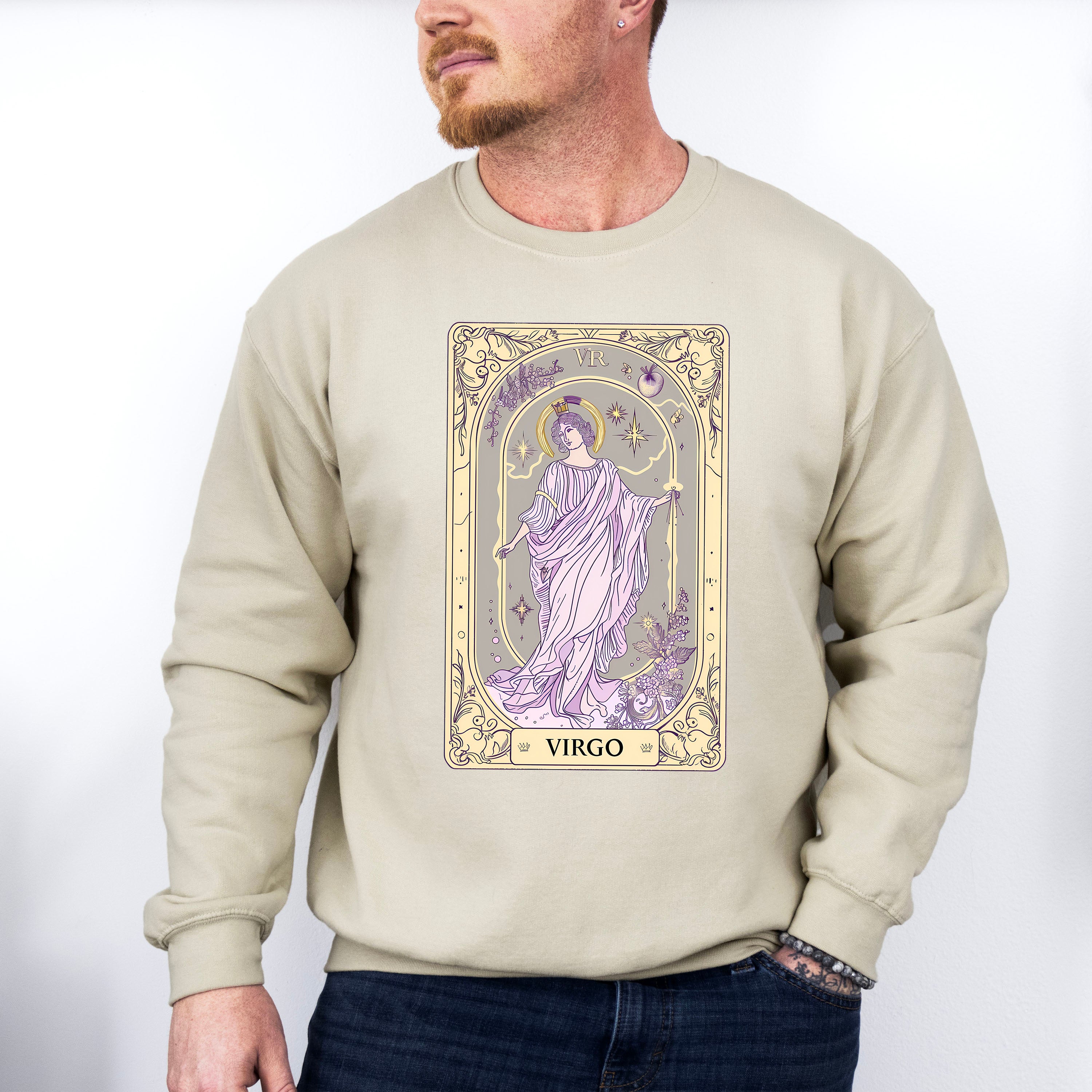 Virgo Tarot Card - Zodiacs &amp; Horoscopes Unisex Crewneck T-Shirt Sweatshirt Hoodie