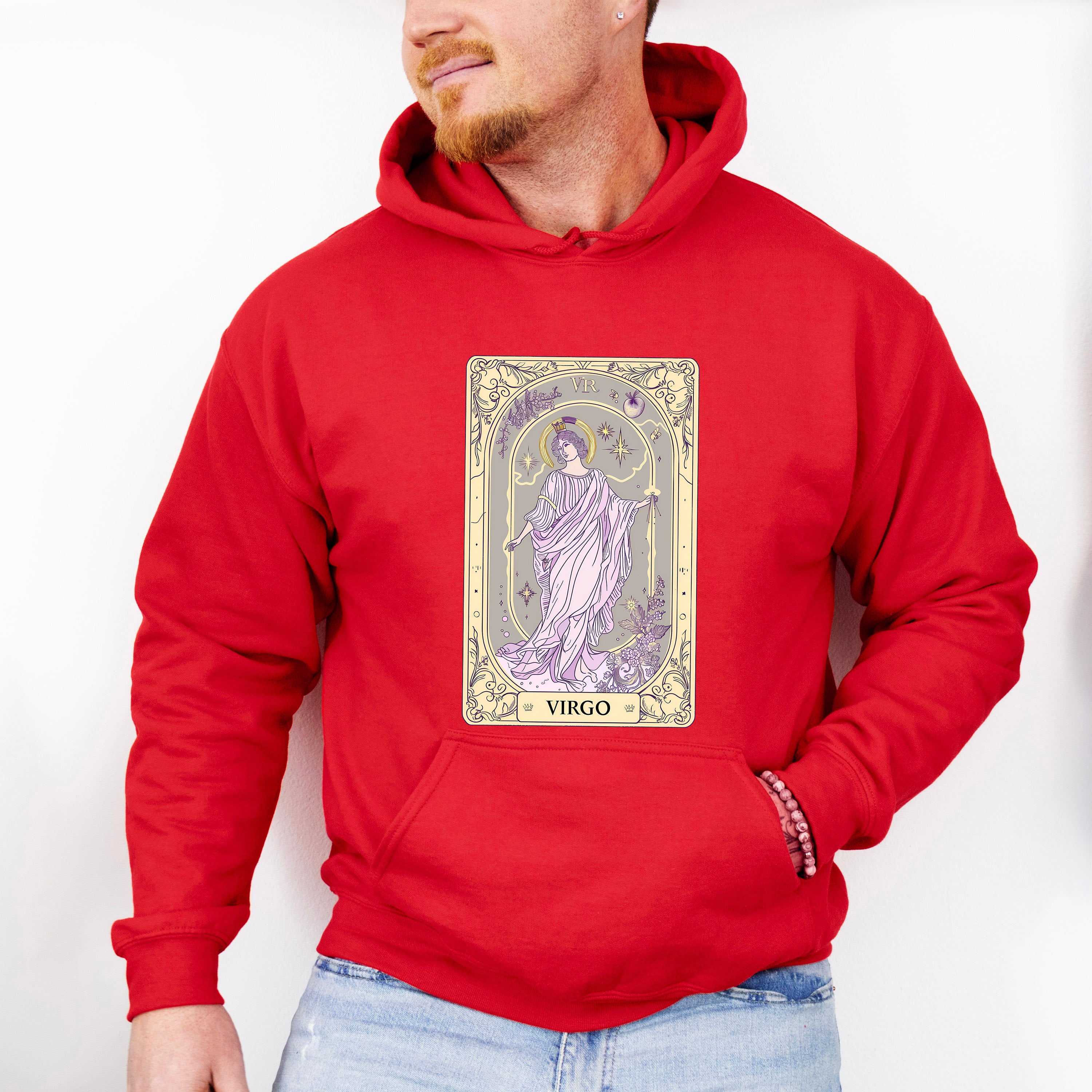 Virgo Tarot Card - Zodiacs &amp; Horoscopes Unisex Crewneck T-Shirt Sweatshirt Hoodie