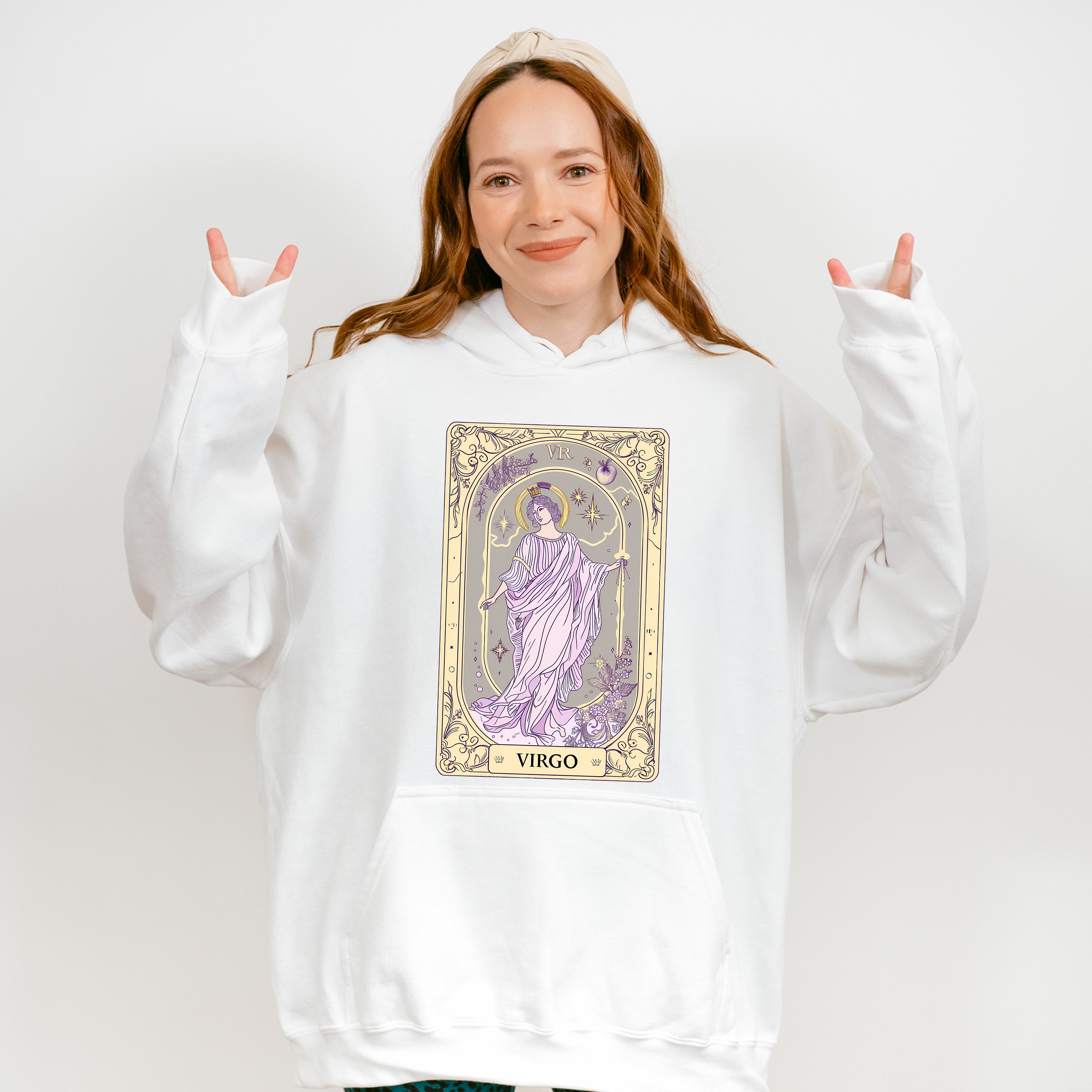 Virgo Tarot Card - Zodiacs &amp; Horoscopes Unisex Crewneck T-Shirt Sweatshirt Hoodie